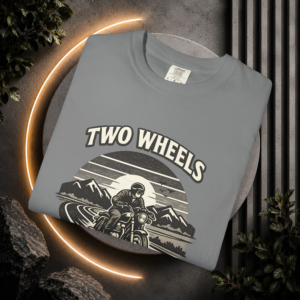 Motorcycle T-Shirt – "Two Wheels One Therapy" Rider Tee
