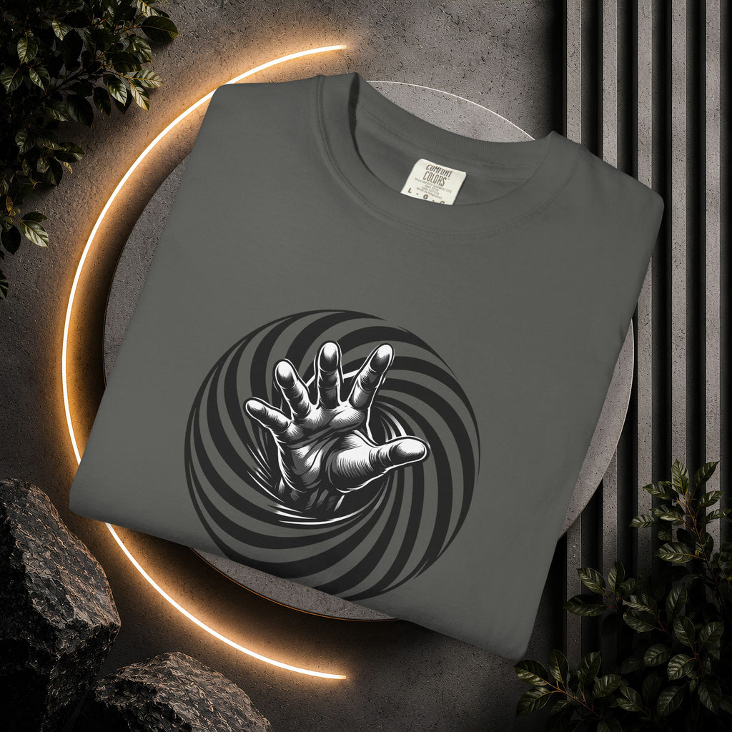 Optical Spiral Hand Graphic T-Shirt
