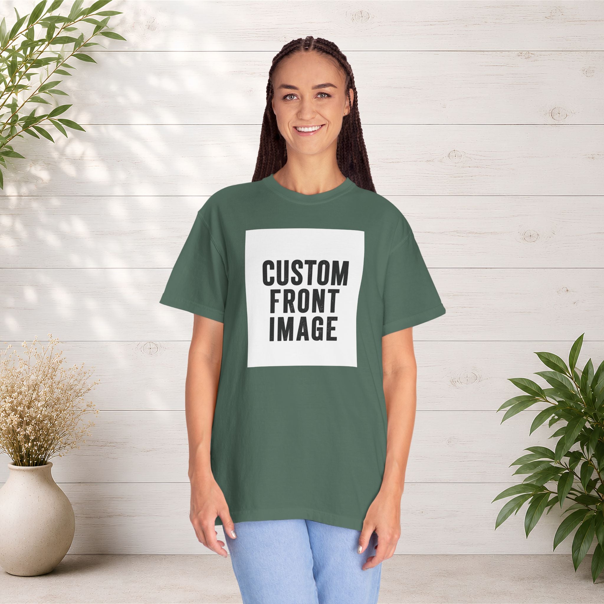 Custom Portrait Small Image Front T-Shirt - Add Your Own Image