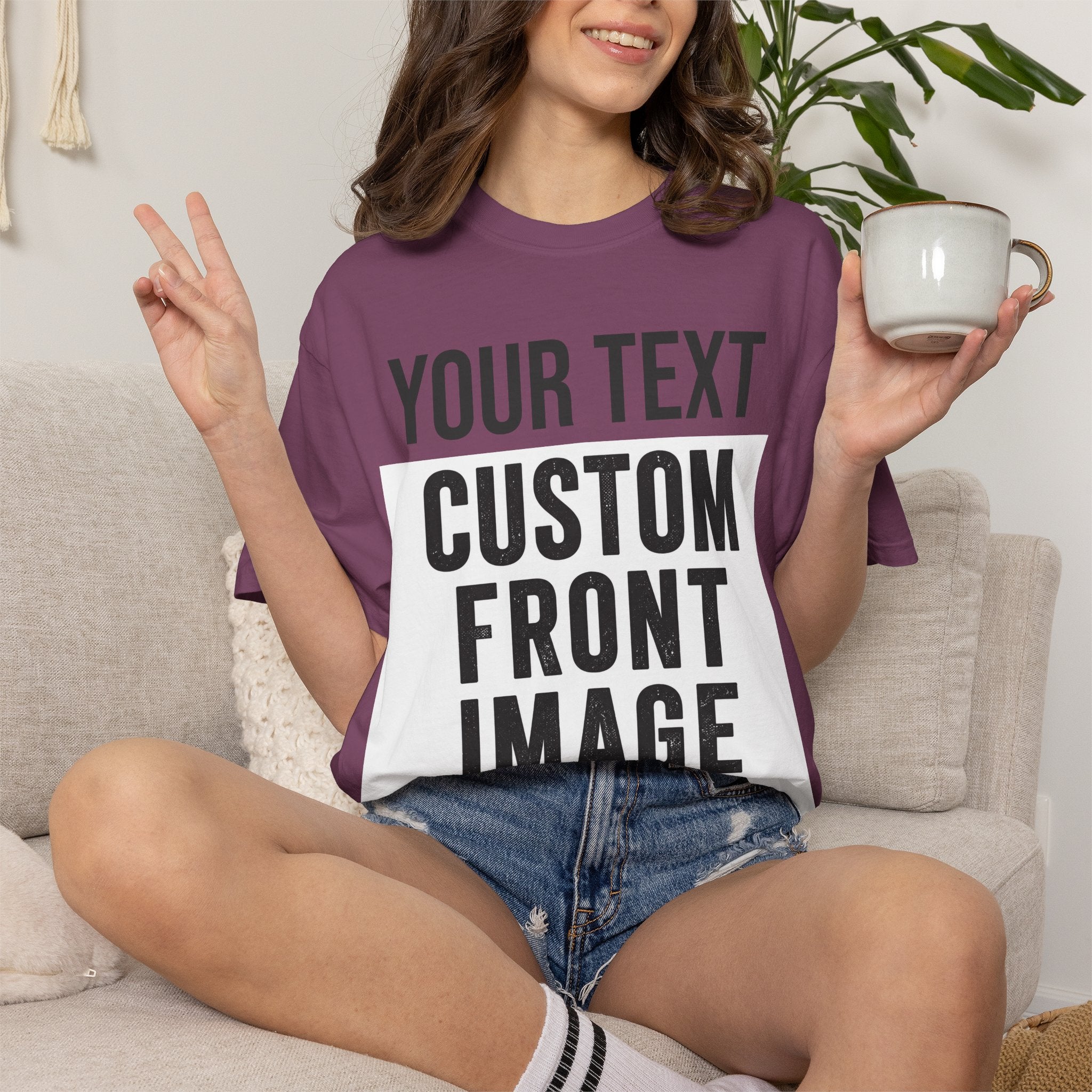 Custom Front Print T-Shirt — Personalized Text & Image Tee