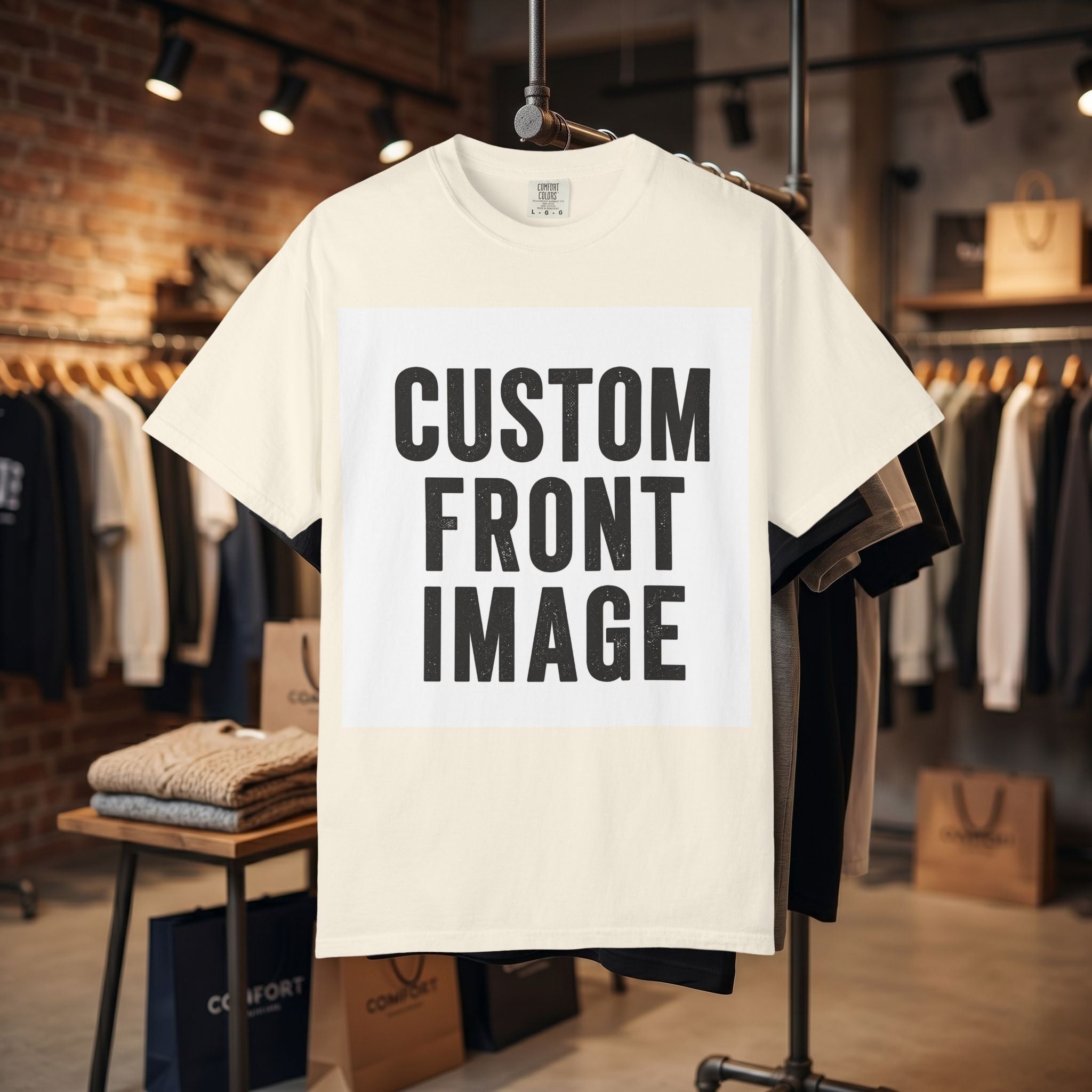 Custom Square Image Front T-Shirt - Add Your Own Image