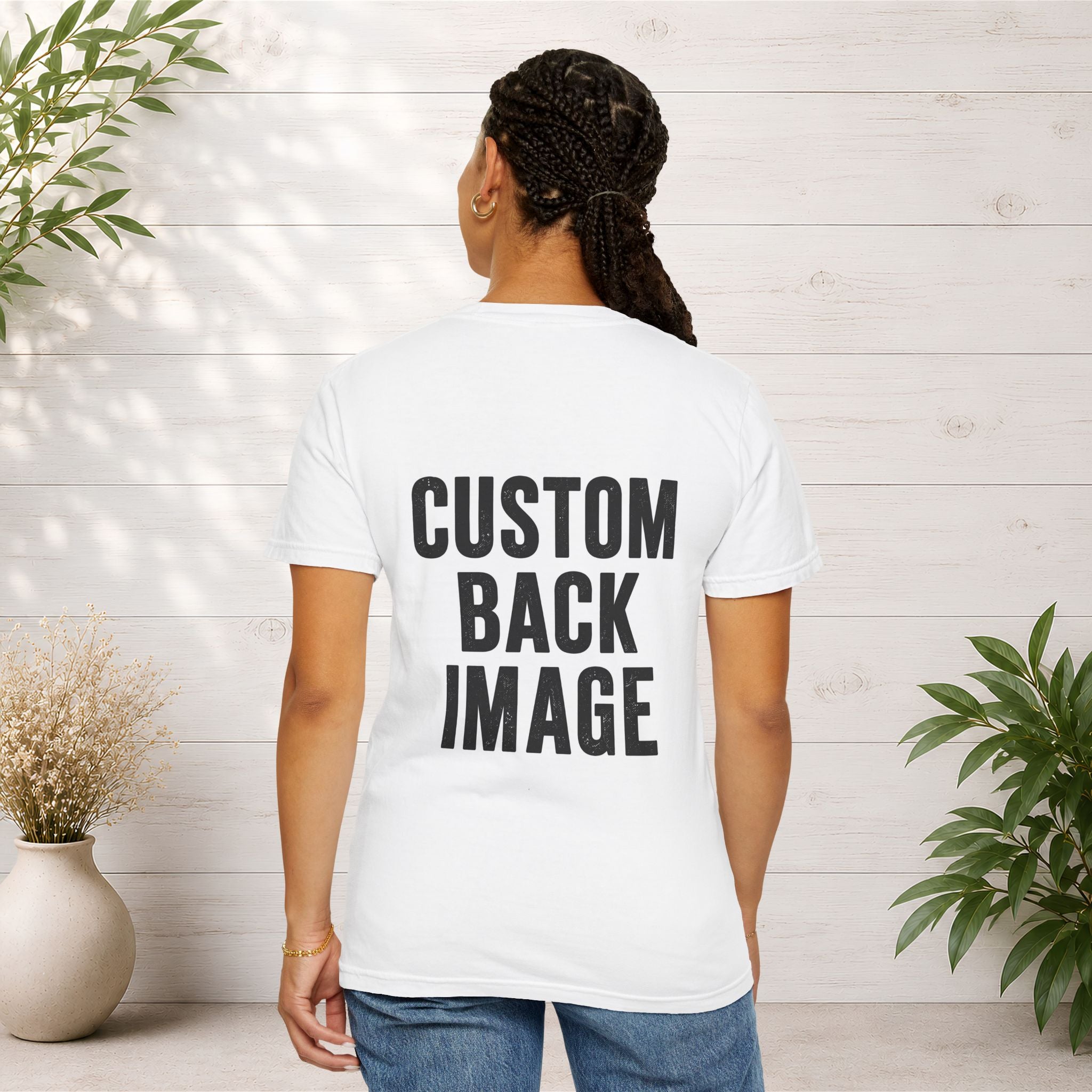 Custom Image Back T-Shirt - Add Your Own Image