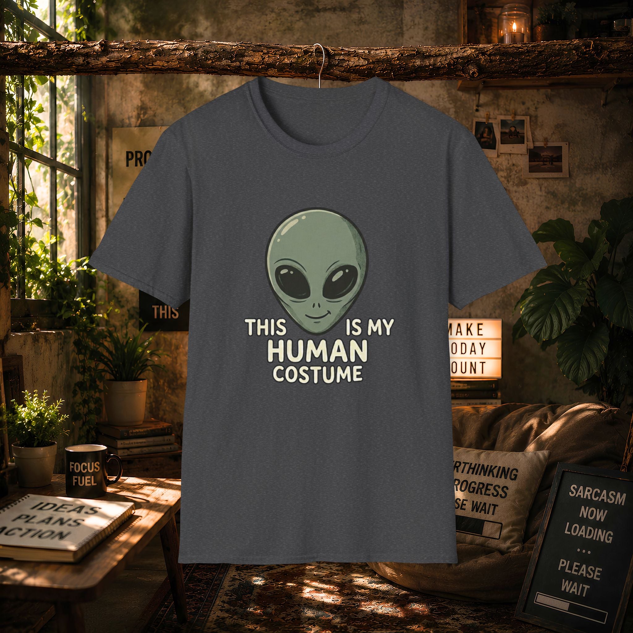 Alien Head This Is My Human Costume T-Shirt | Funny Extraterrestrial Design