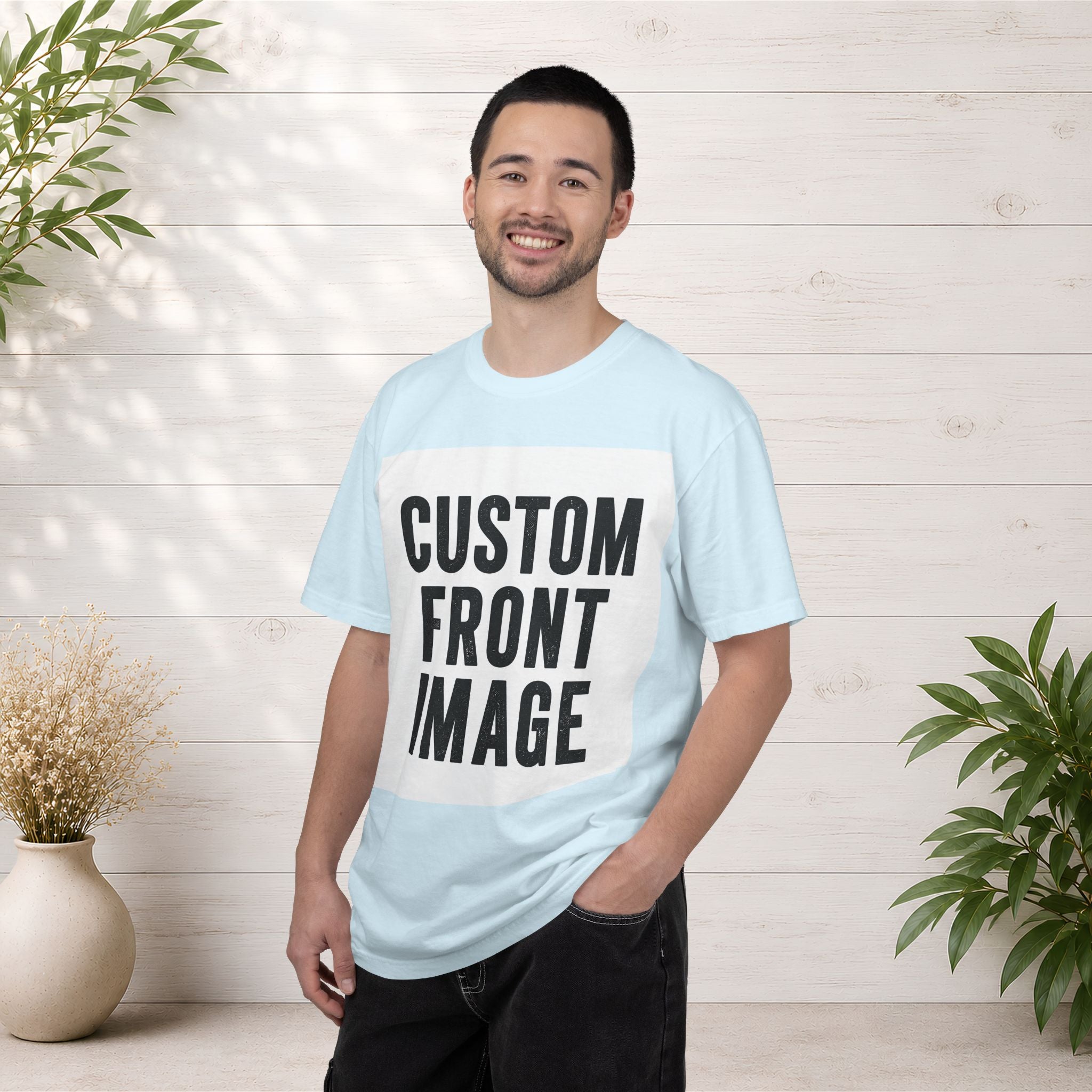 Custom Square Image Front T-Shirt - Add Your Own Image