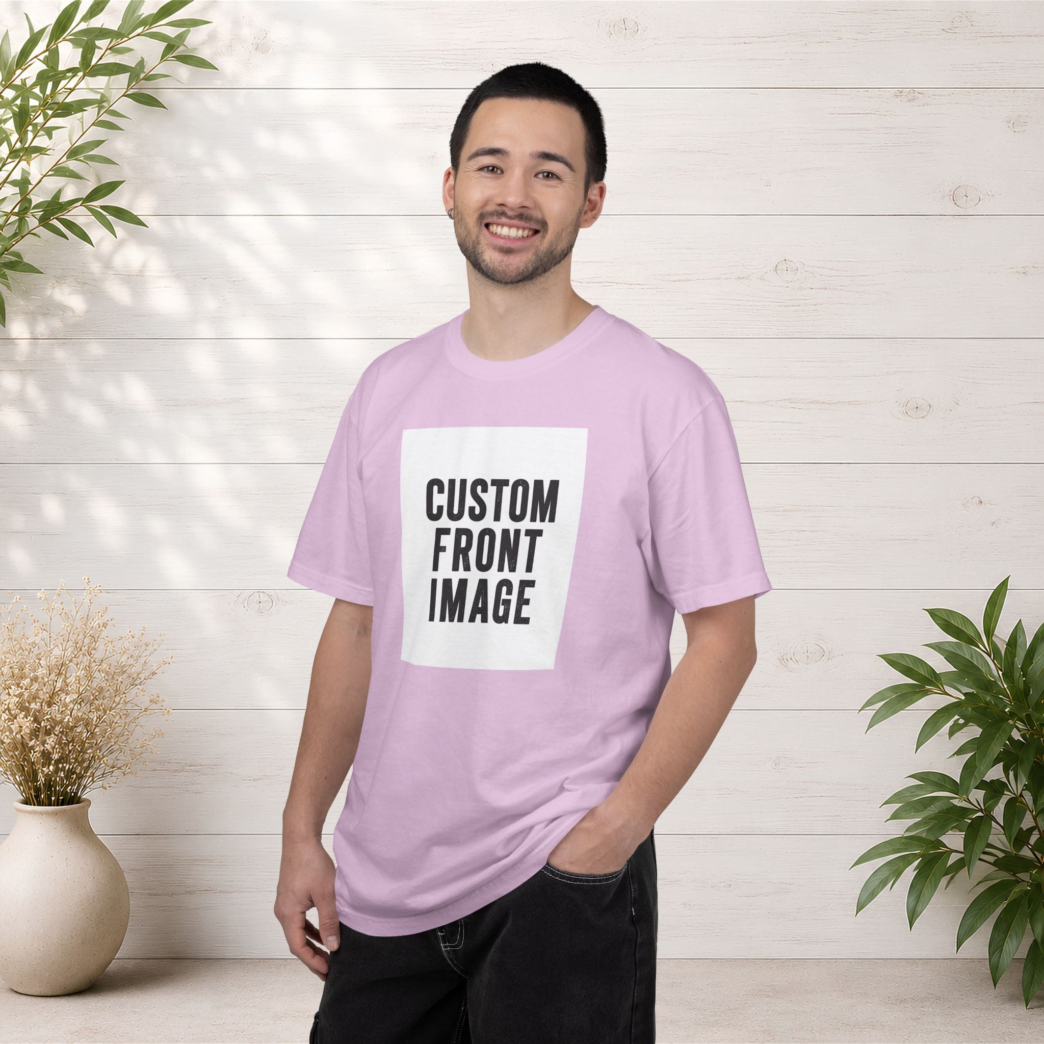 Custom Portrait Small Image Front T-Shirt - Add Your Own Image