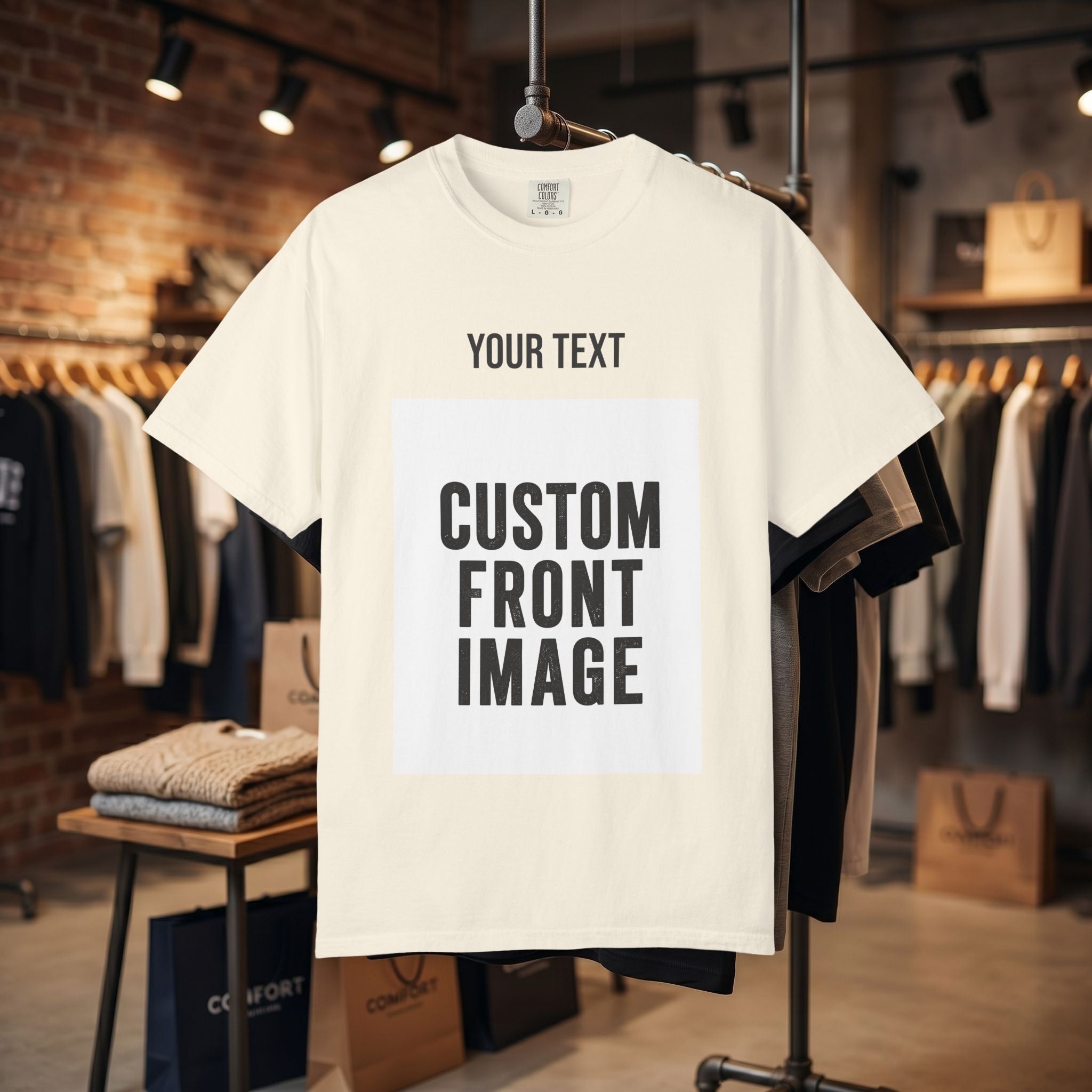 Custom Front Portrait Print T-Shirt — Personalized Text & Image Tee