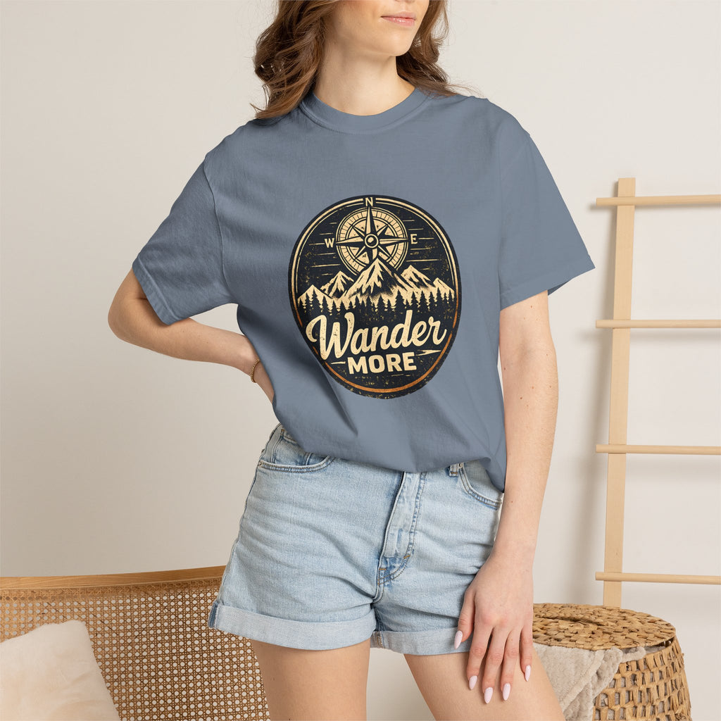 Wander More T-Shirt — Adventure Compass Graphic Tee