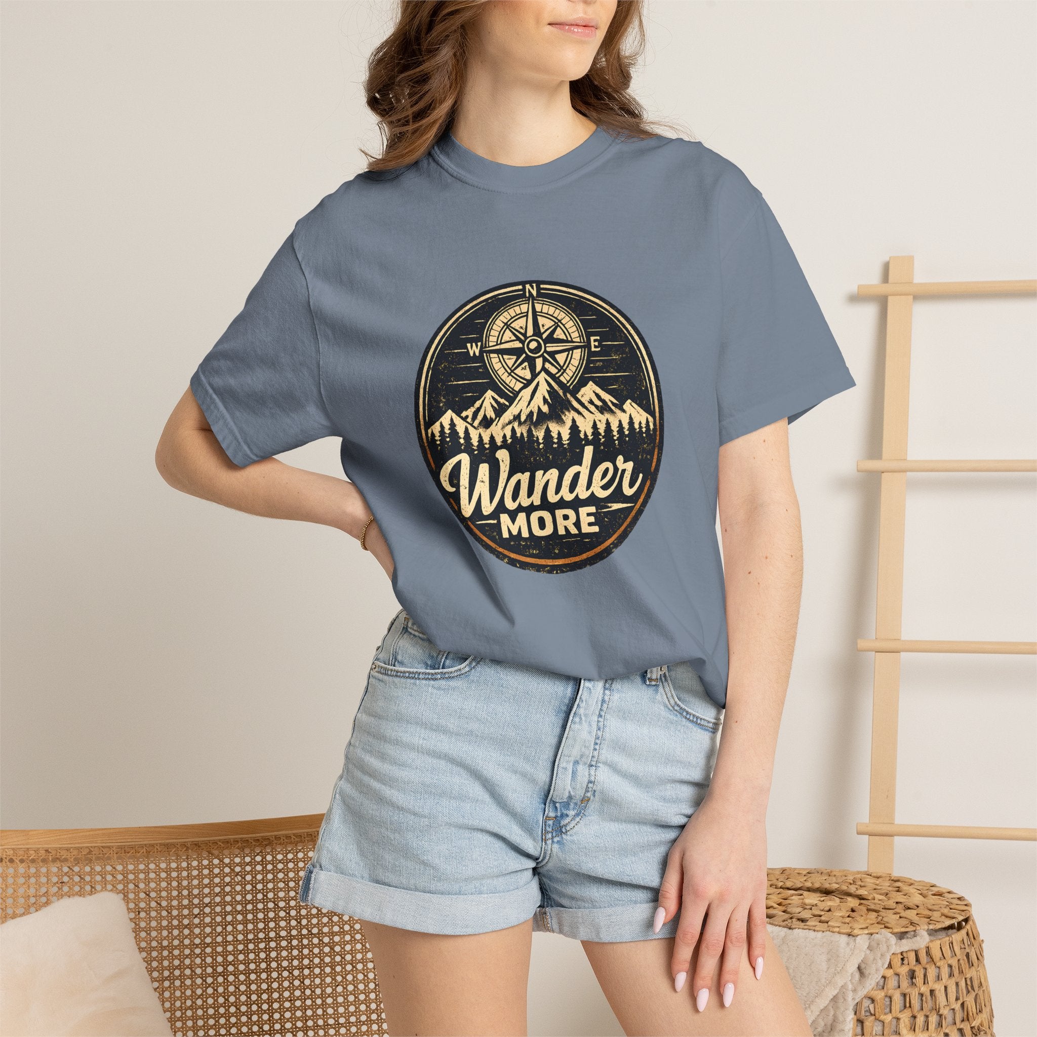 Wander More T-Shirt — Adventure Compass Graphic Tee