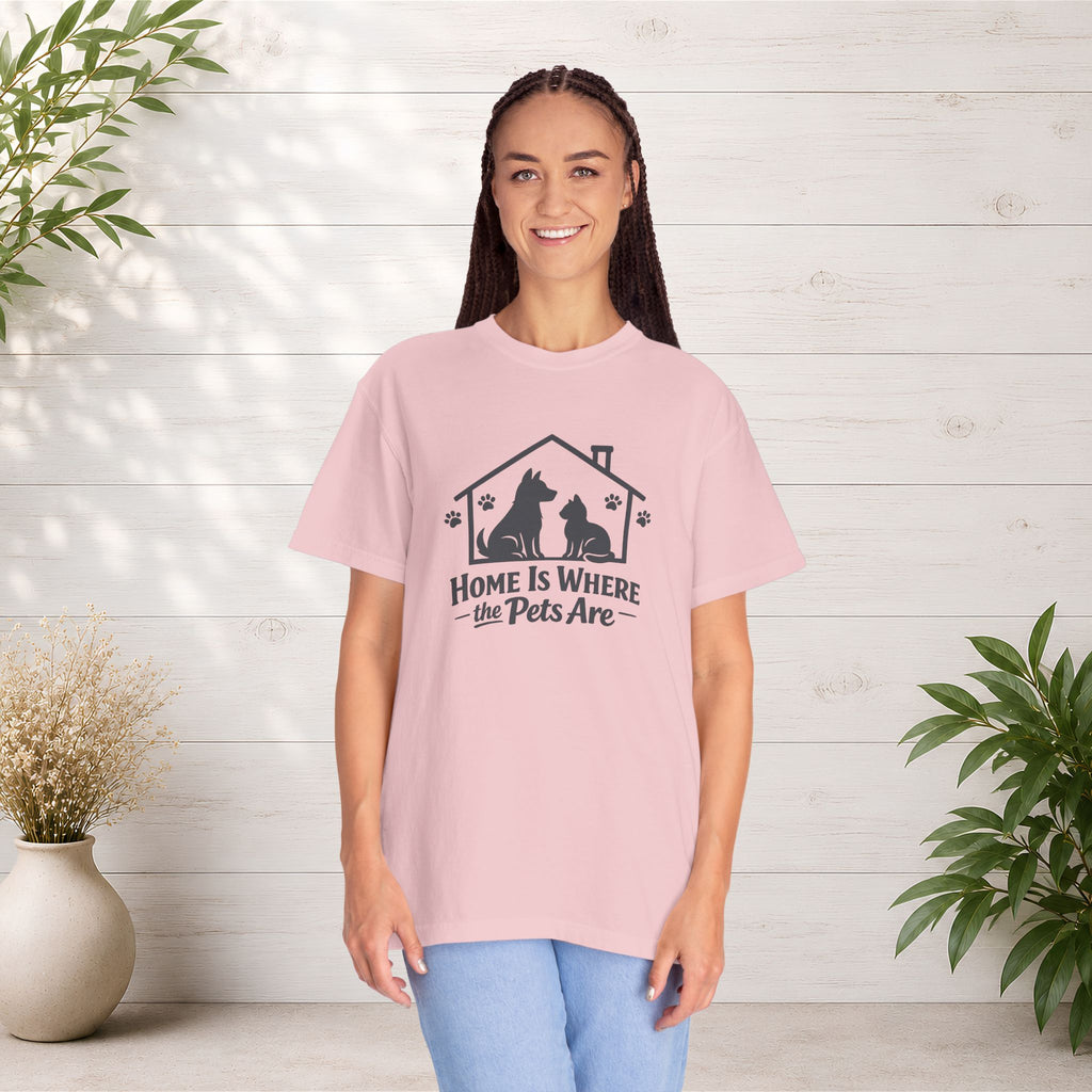 Pet Lover T-Shirt — "Home Is Where the Pets Are" Graphic Tee