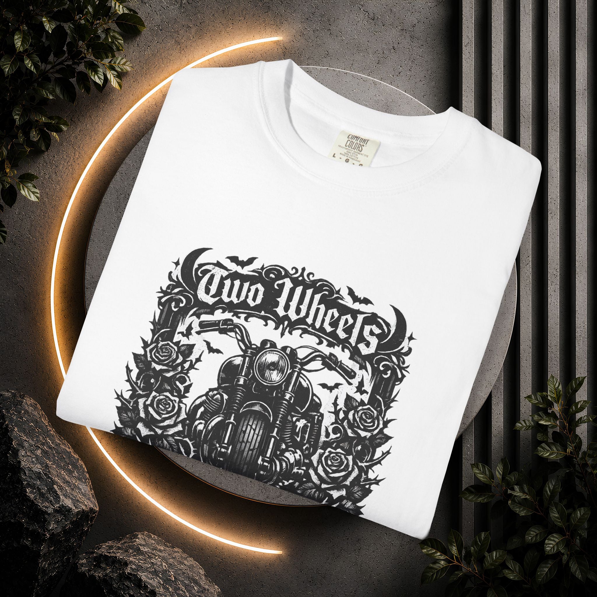 Dark Soul Motorcycle T-Shirt — "Two Wheels Dark Soul" Biker Graphic Tee