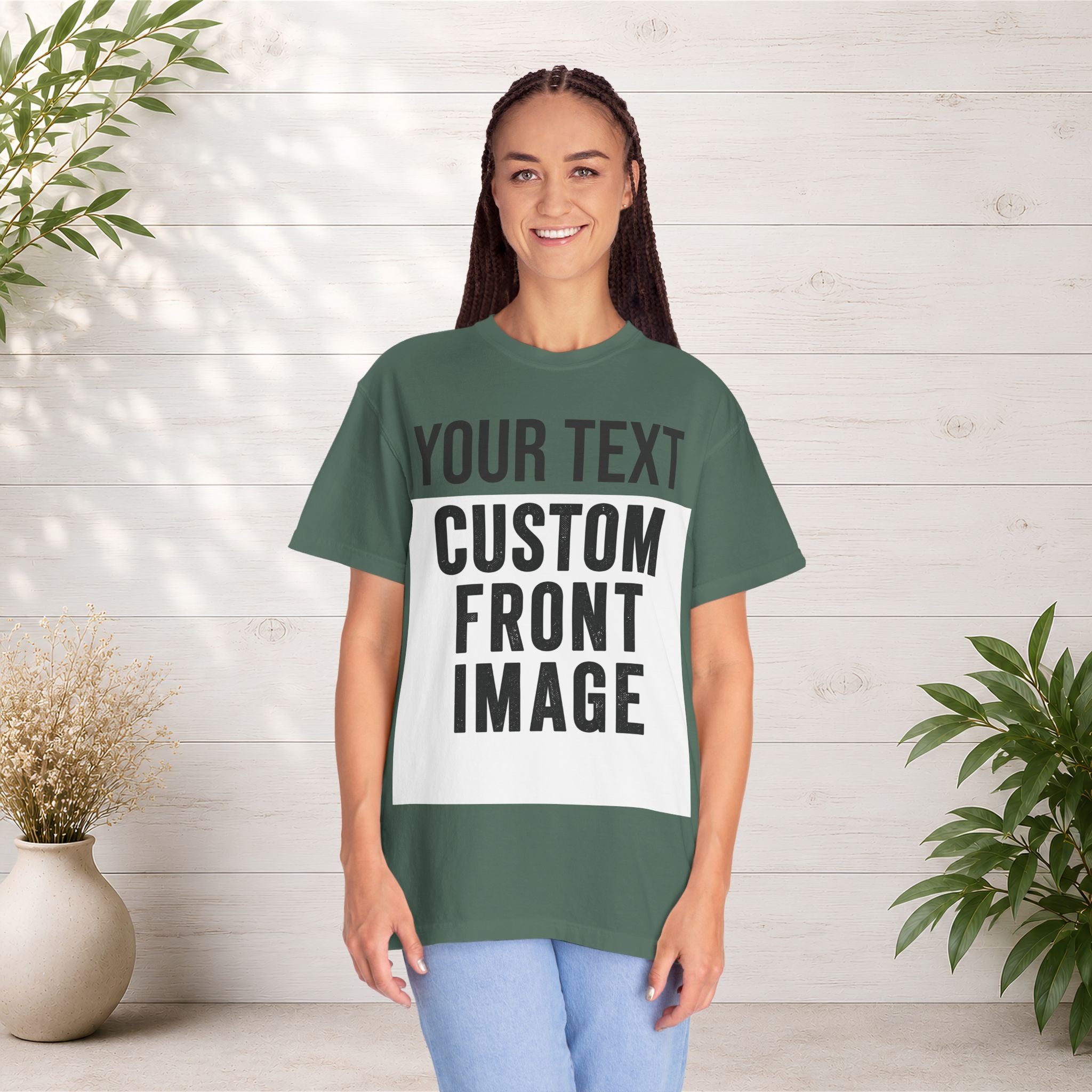 Custom Front Print T-Shirt — Personalized Text & Image Tee