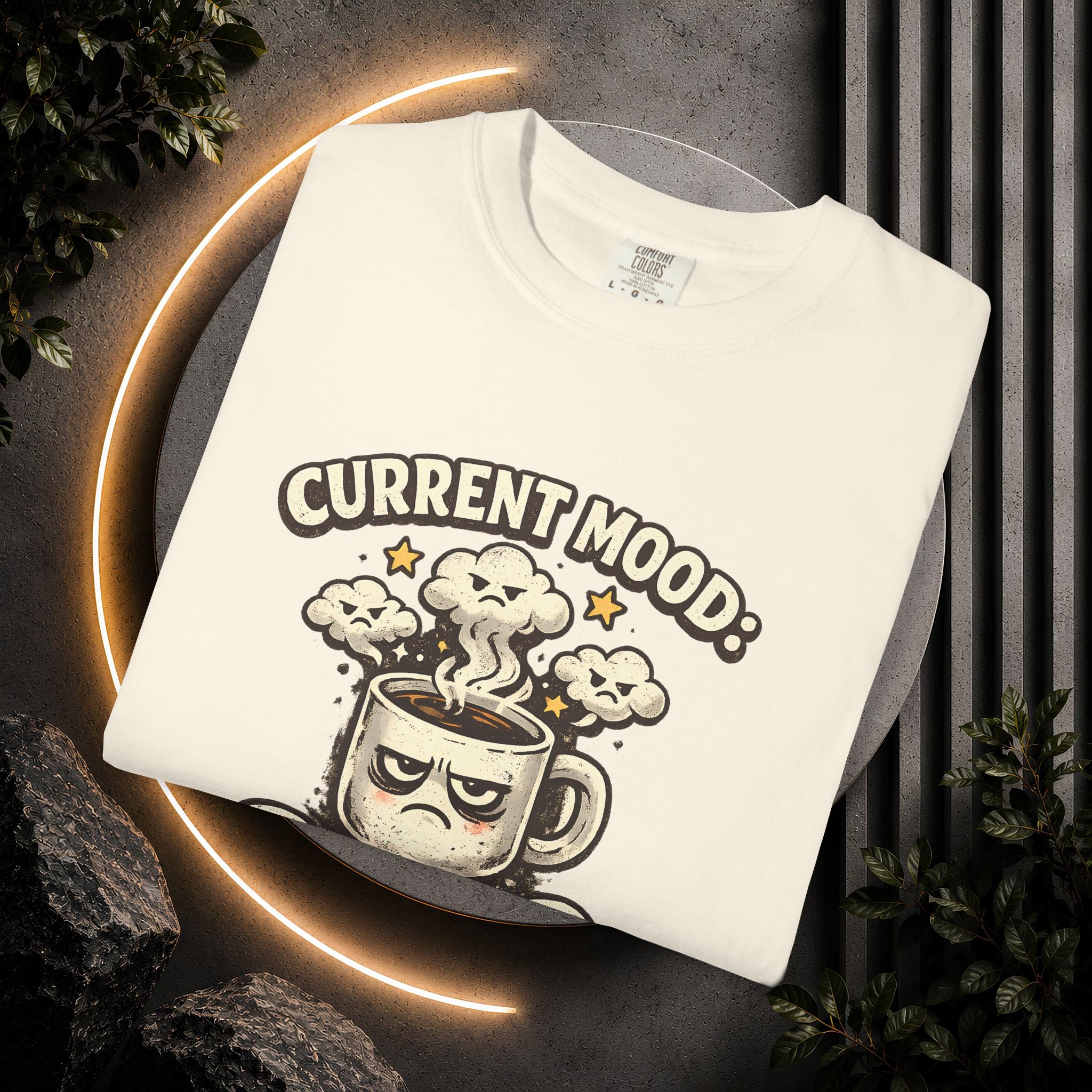 Coffee T-Shirt — "Current Mood: Brewed" Graphic Tee