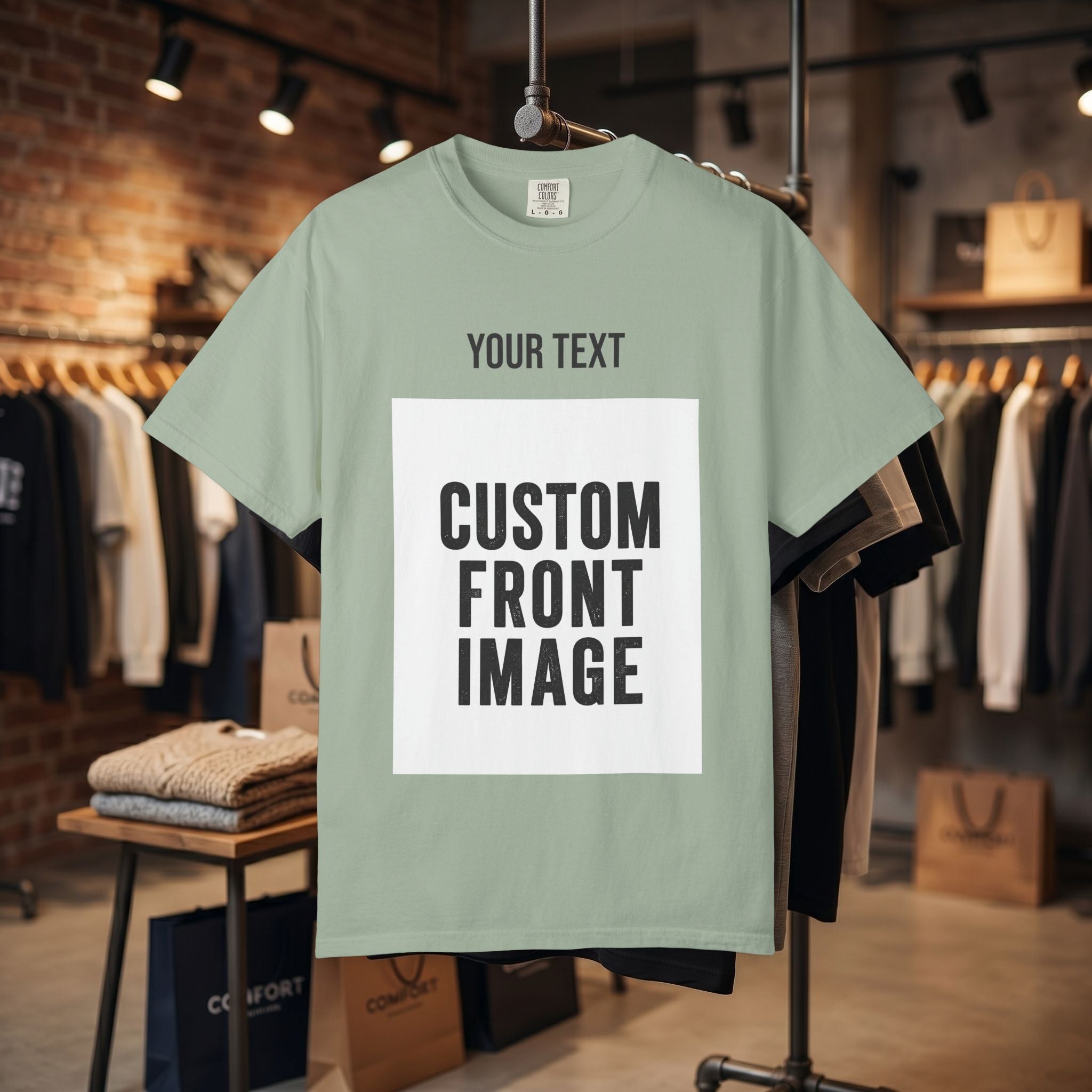 Custom Front Portrait Print T-Shirt — Personalized Text & Image Tee