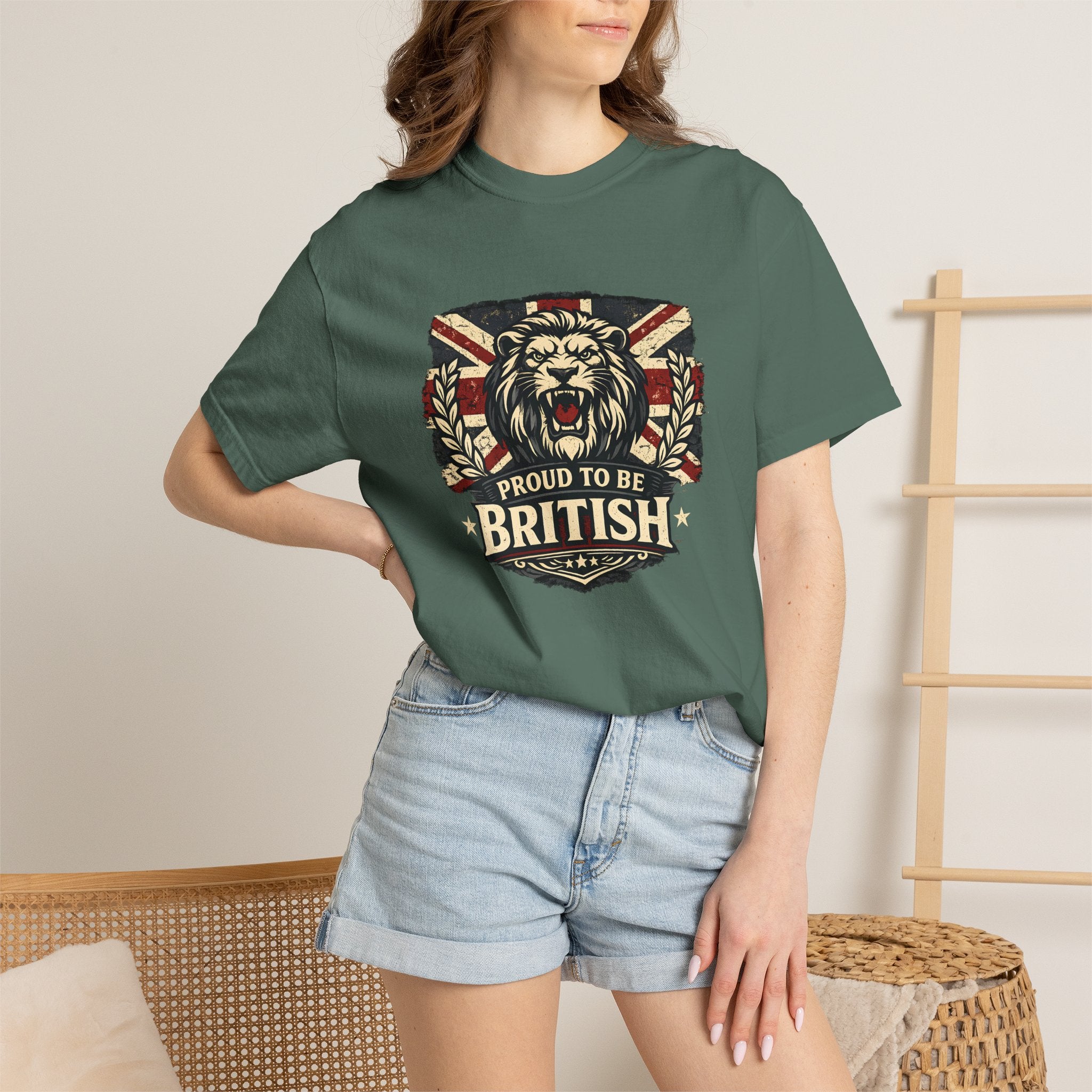 British Lion T-Shirt — "Proud to Be British" Union Jack Graphic Tee