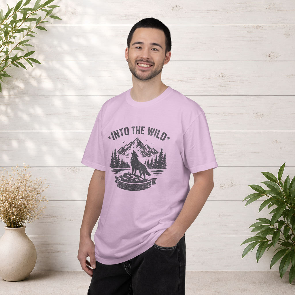 Into the Wild Wolf T-Shirt — Mountain Camping Adventure Tee