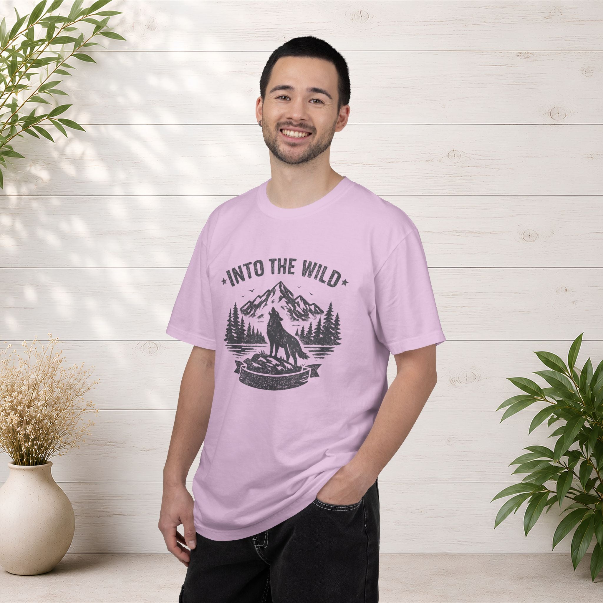 Into the Wild Wolf T-Shirt — Mountain Camping Adventure Tee