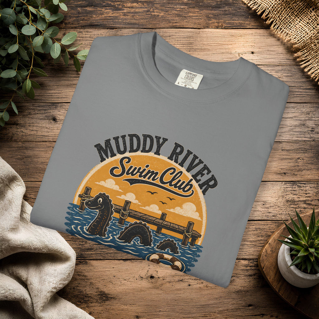 Monongy Swim Club Vintage T-Shirt — Retro Cryptid River Graphic