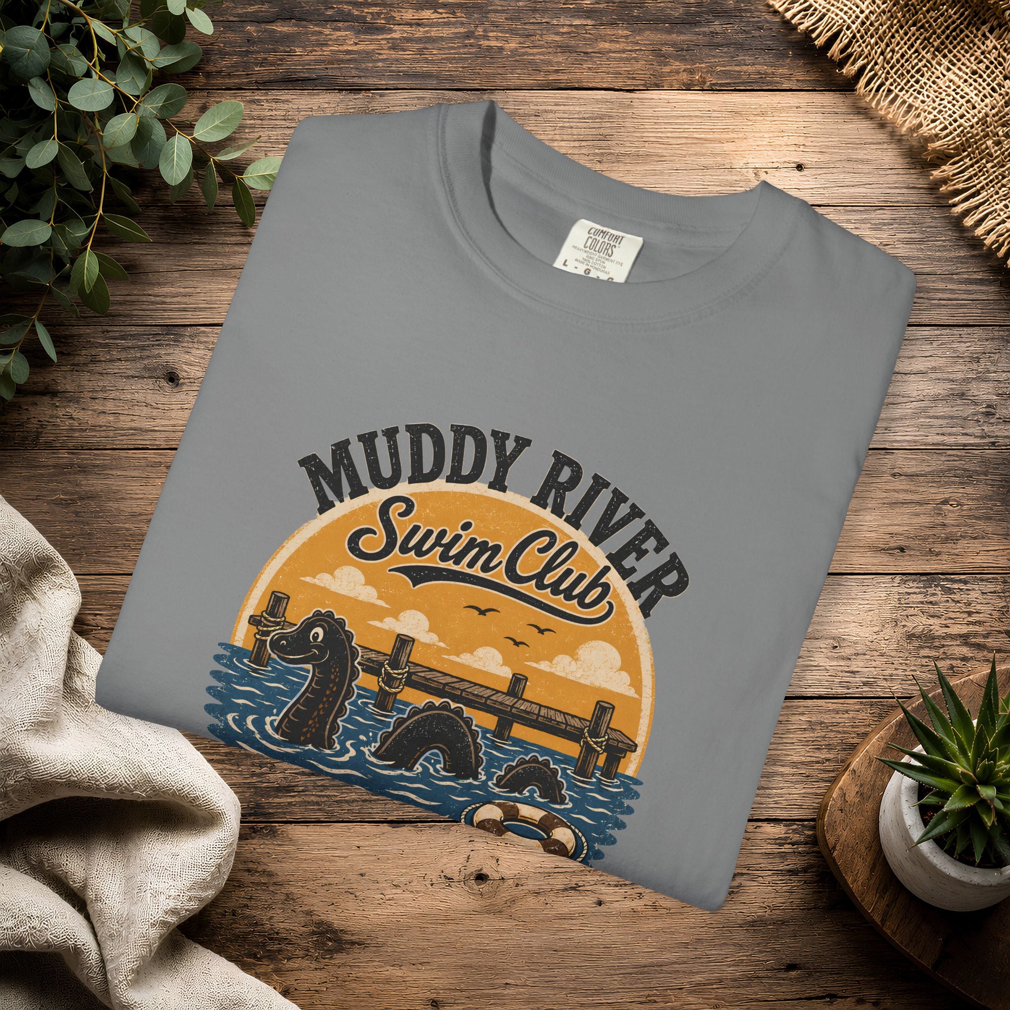 Monongy Swim Club Vintage T-Shirt — Retro Cryptid River Graphic
