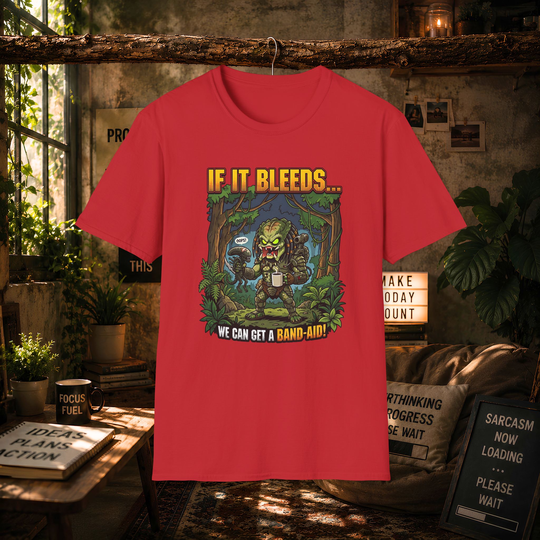 Predator "If It Bleeds" Forest Design T-Shirt | Horror Movie Character