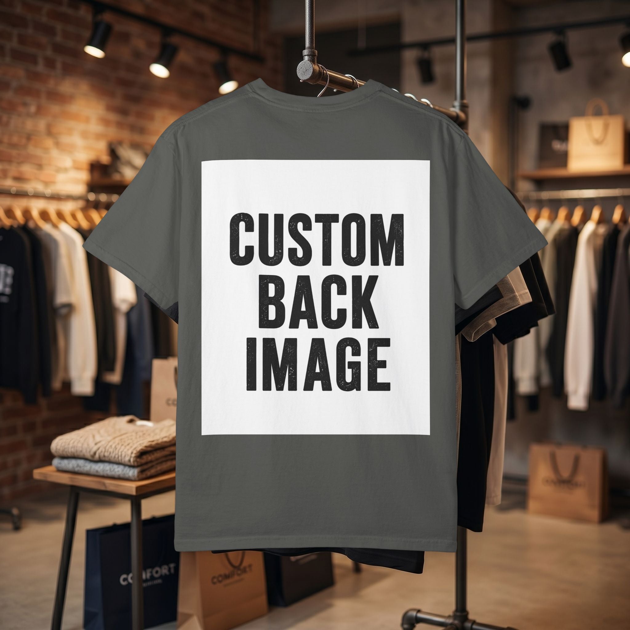 Custom Image Back T-Shirt - Add Your Own Image