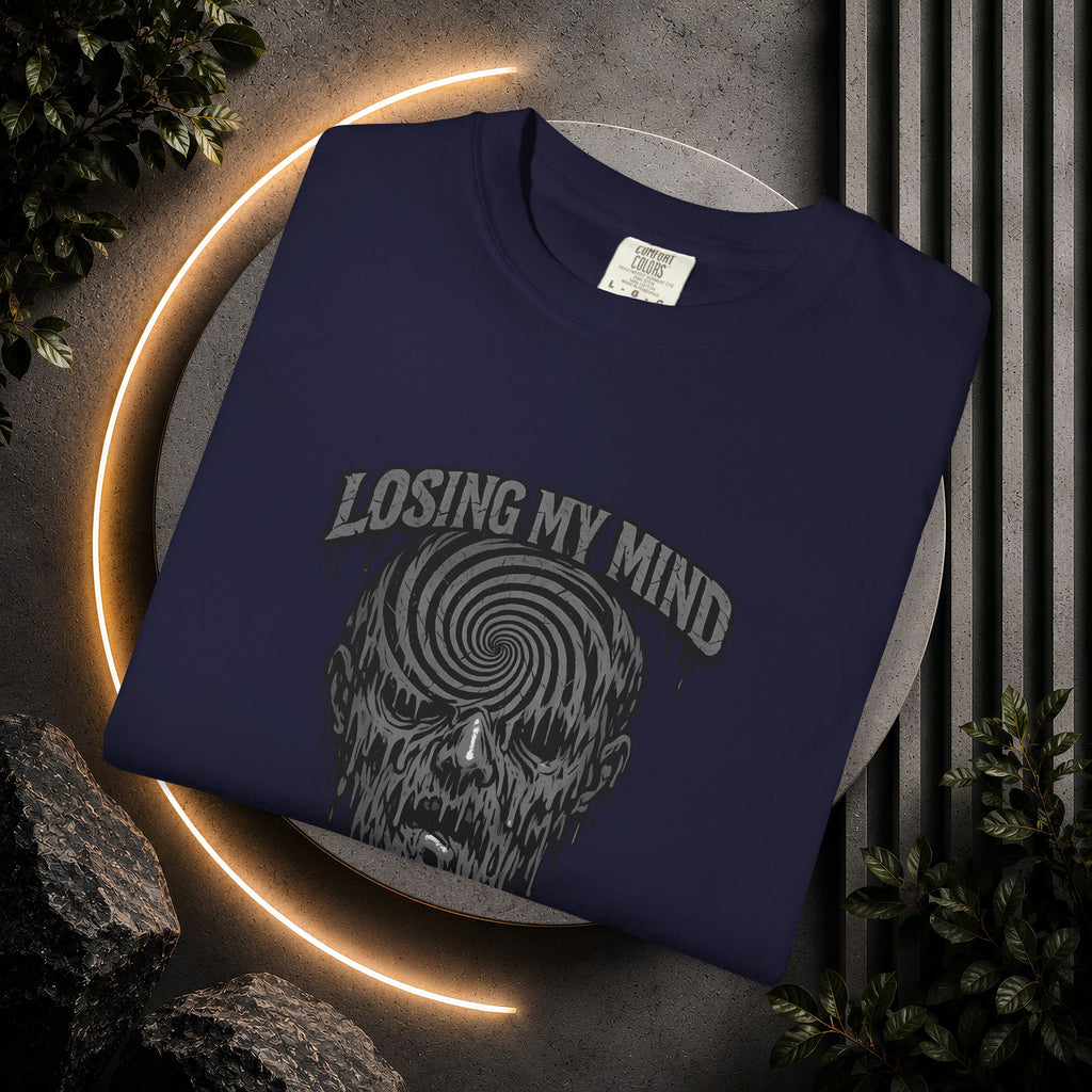 Losing My Mind Skull Tee — Psychedelic Spiral Graphic T-Shirt