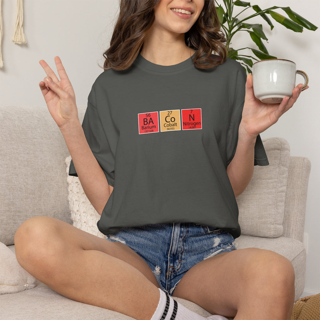 Bacon Chemistry T-Shirt — Periodic Table Style Food Graphic Tee