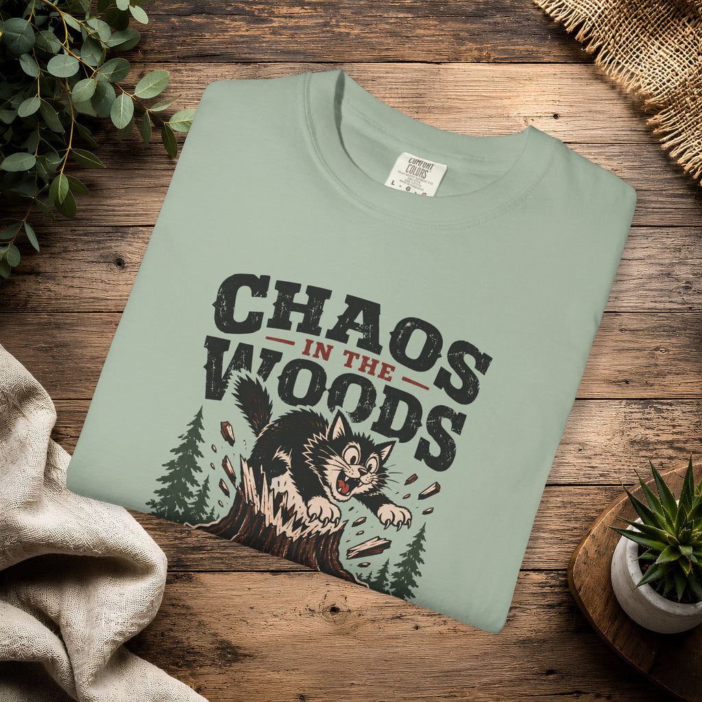 Splinter Cat 'Chaos in the Woods' Graphic Tee — Vintage Outdoor Trail Shirt