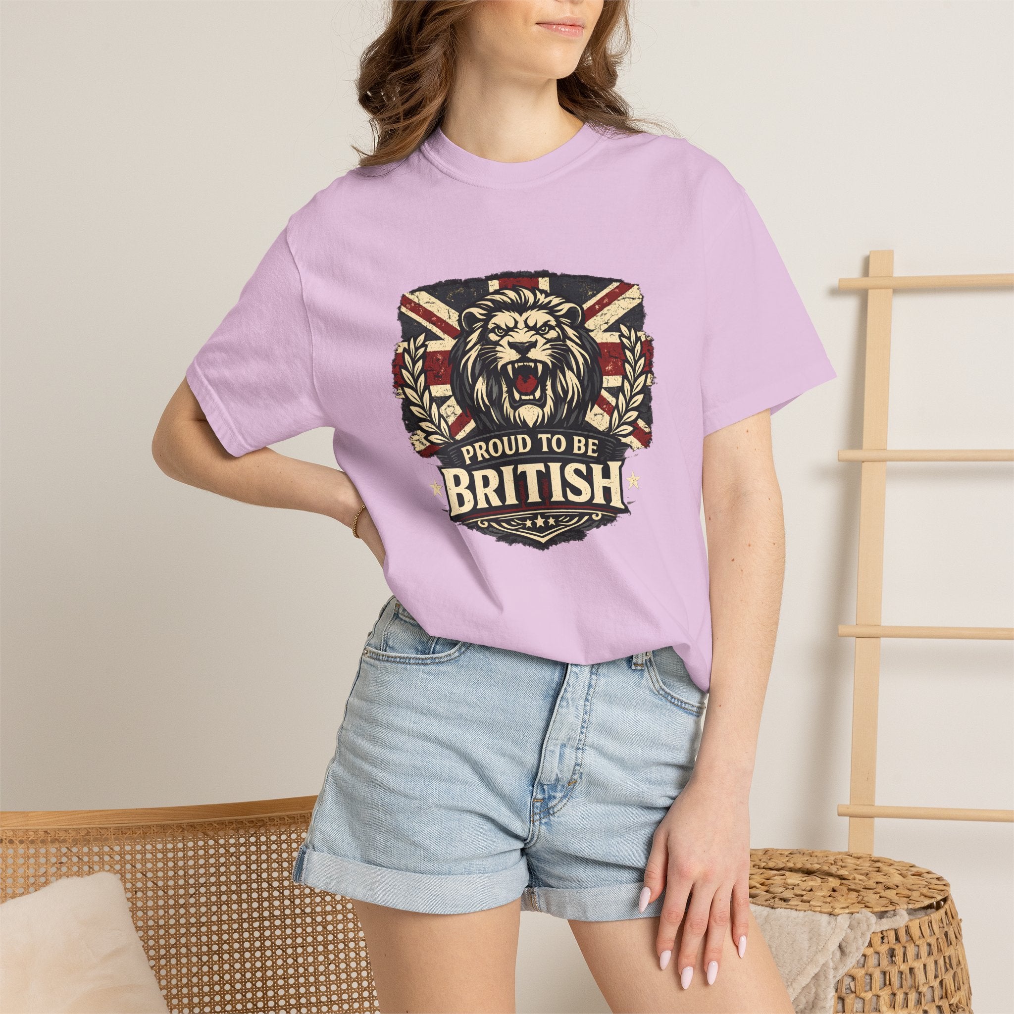 British Lion T-Shirt — "Proud to Be British" Union Jack Graphic Tee