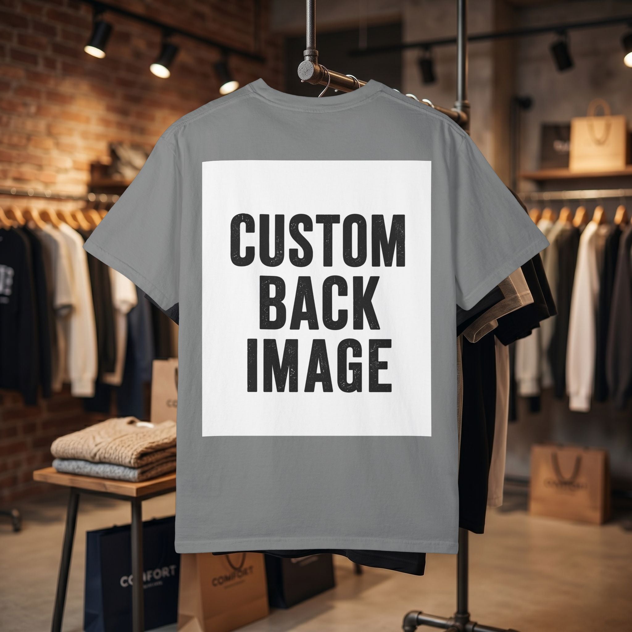 Custom Image Back T-Shirt - Add Your Own Image