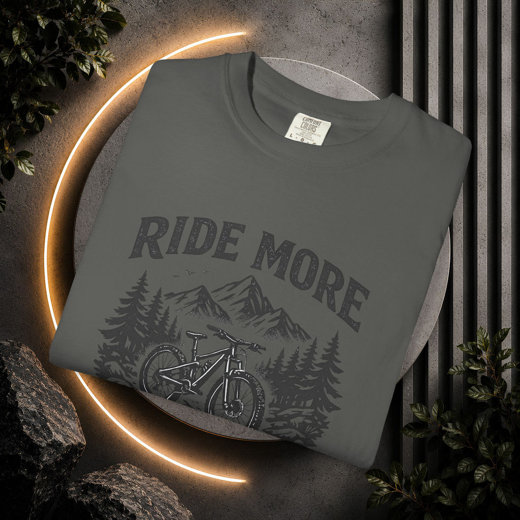 Ride More Worry Less T-Shirt — Mountain Bike Adventure Tee