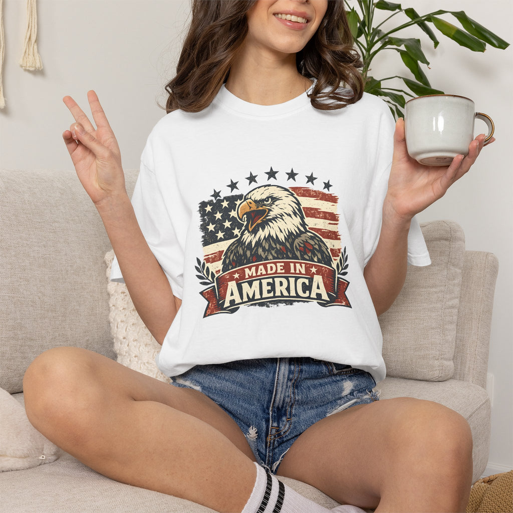 Made in America Eagle T-Shirt — Patriotic USA Flag Graphic Tee