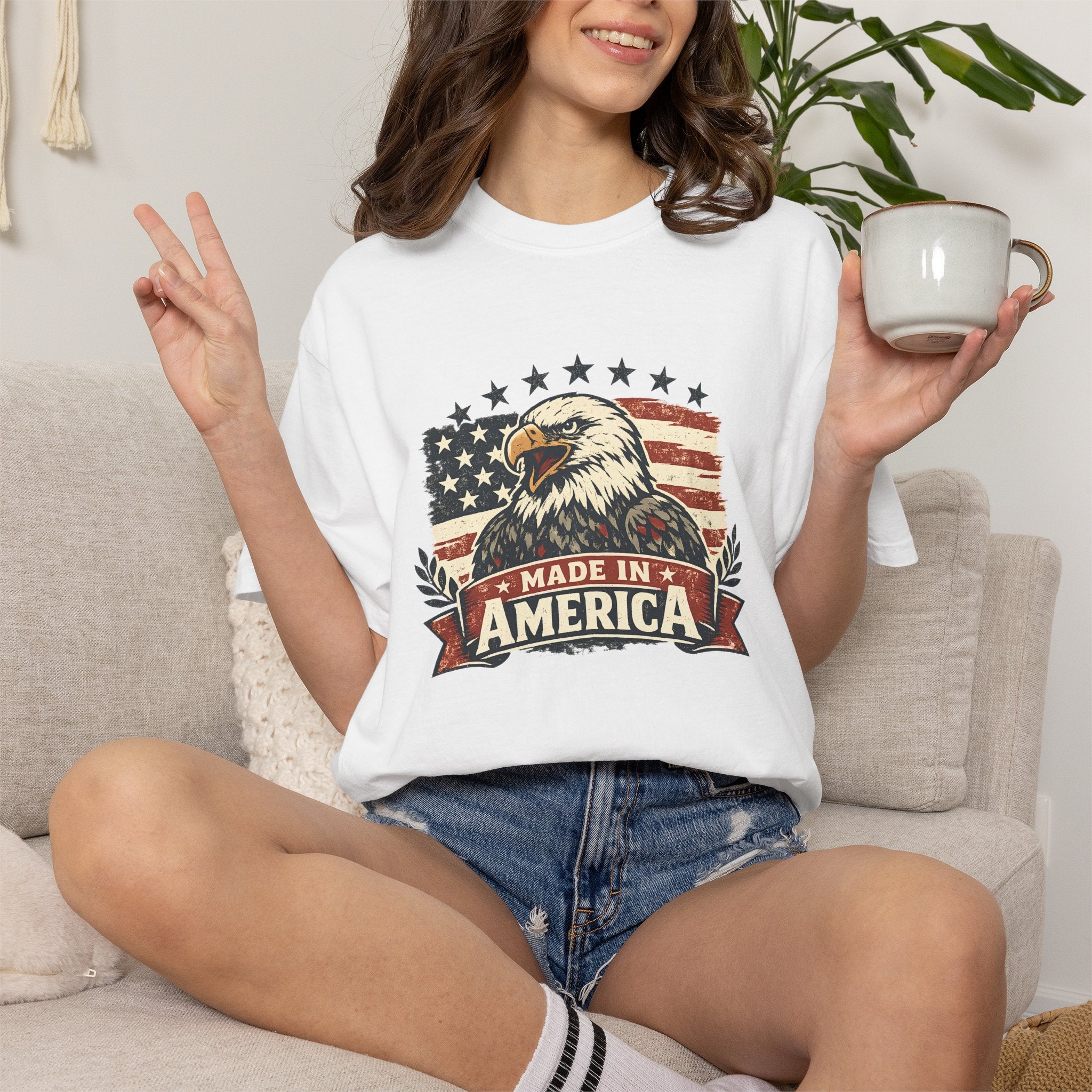 Made in America Eagle T-Shirt — Patriotic USA Flag Graphic Tee