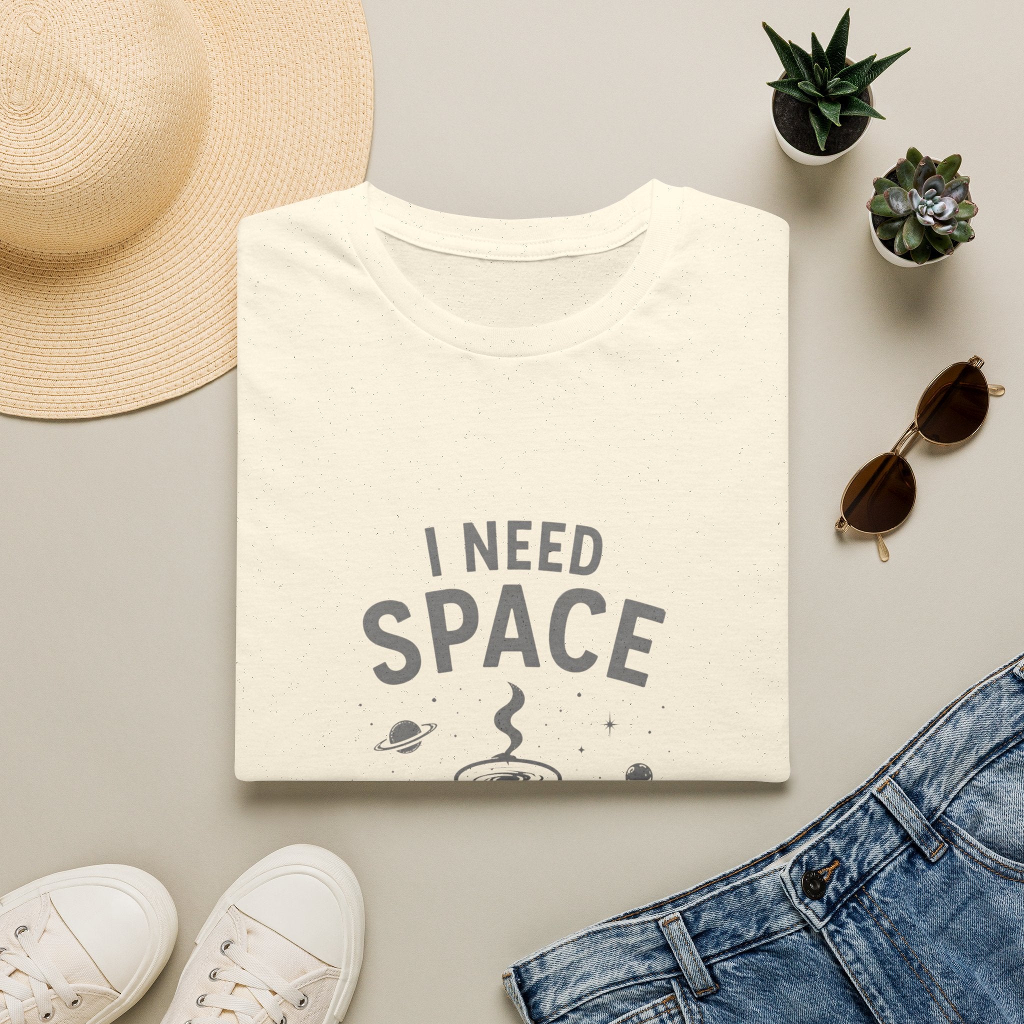 I Need Space and Coffee T-Shirt | Space Coffee Graphic Tee