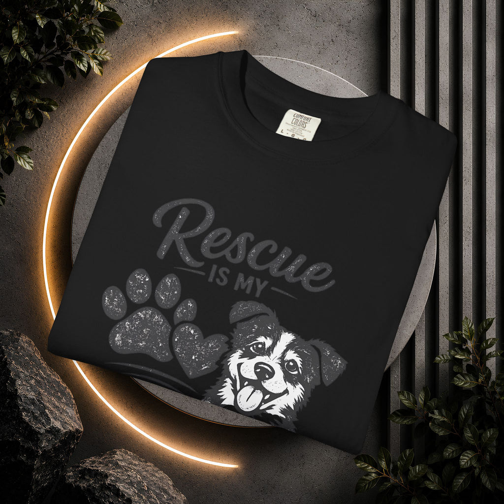 Rescue Is My Favorite Breed T-Shirt — Dog Rescue Paw Print Tee