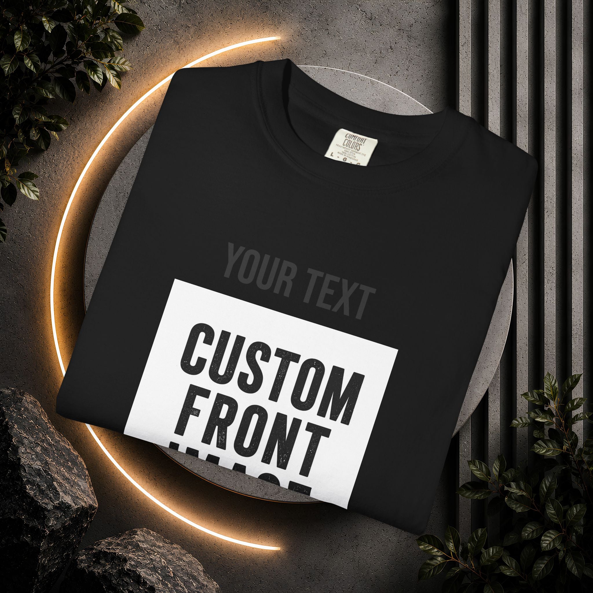 Custom Front Square Print T-Shirt — Personalized Text & Image Tee