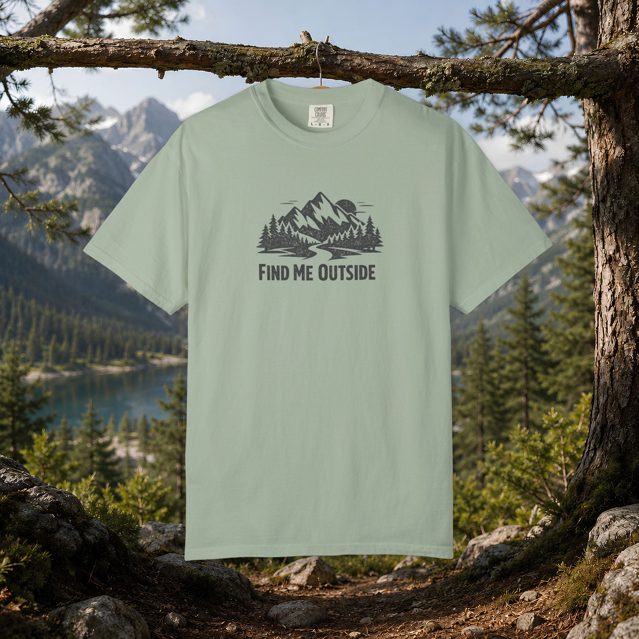 Find Me Outside Mountain T-Shirt — Outdoor Adventure Graphic Tee