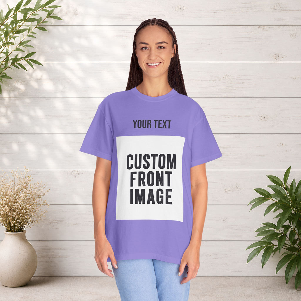 Custom Front Portrait Print T-Shirt — Personalized Text & Image Tee