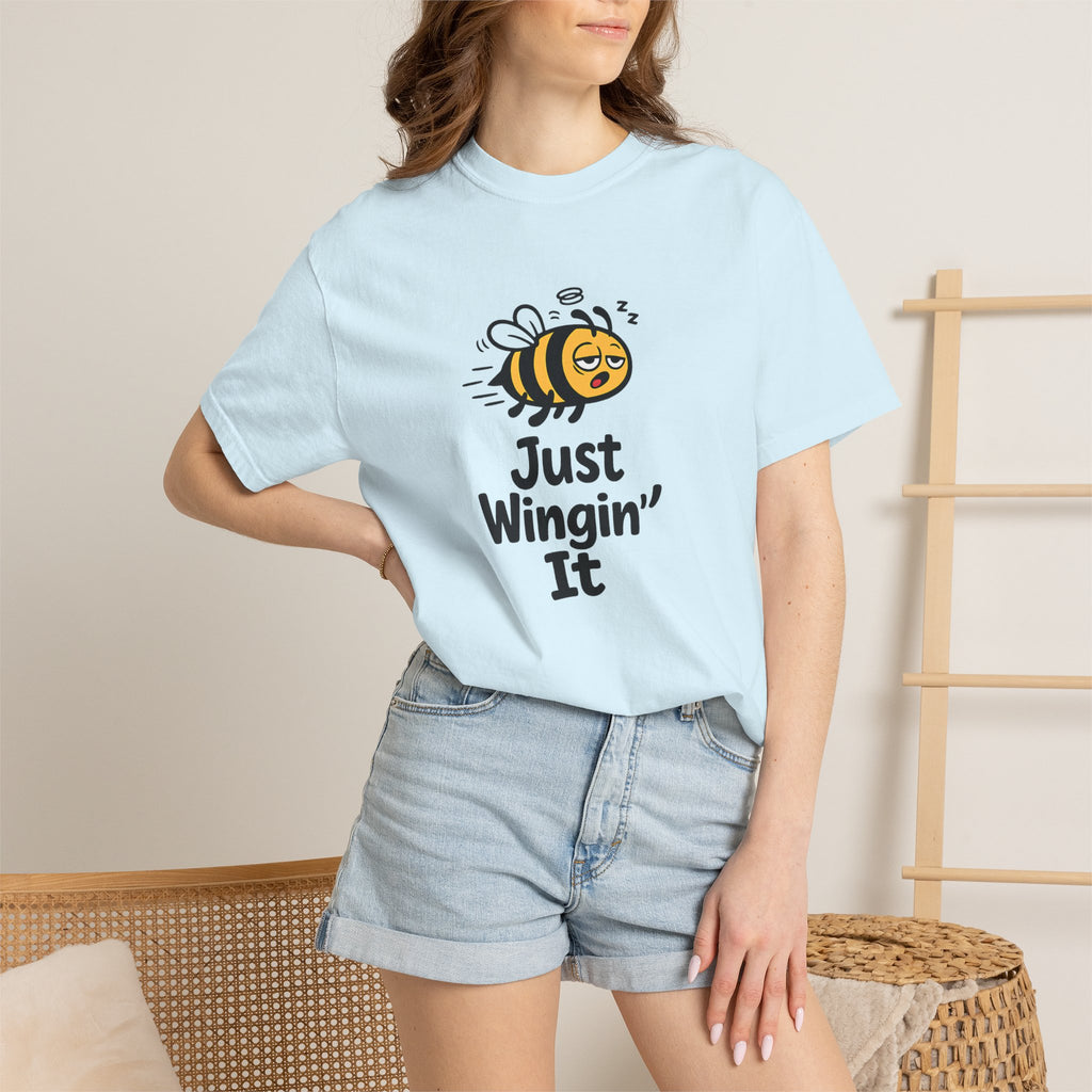 Just Wingin' It Bee T-Shirt — Funny Bee Graphic Tee