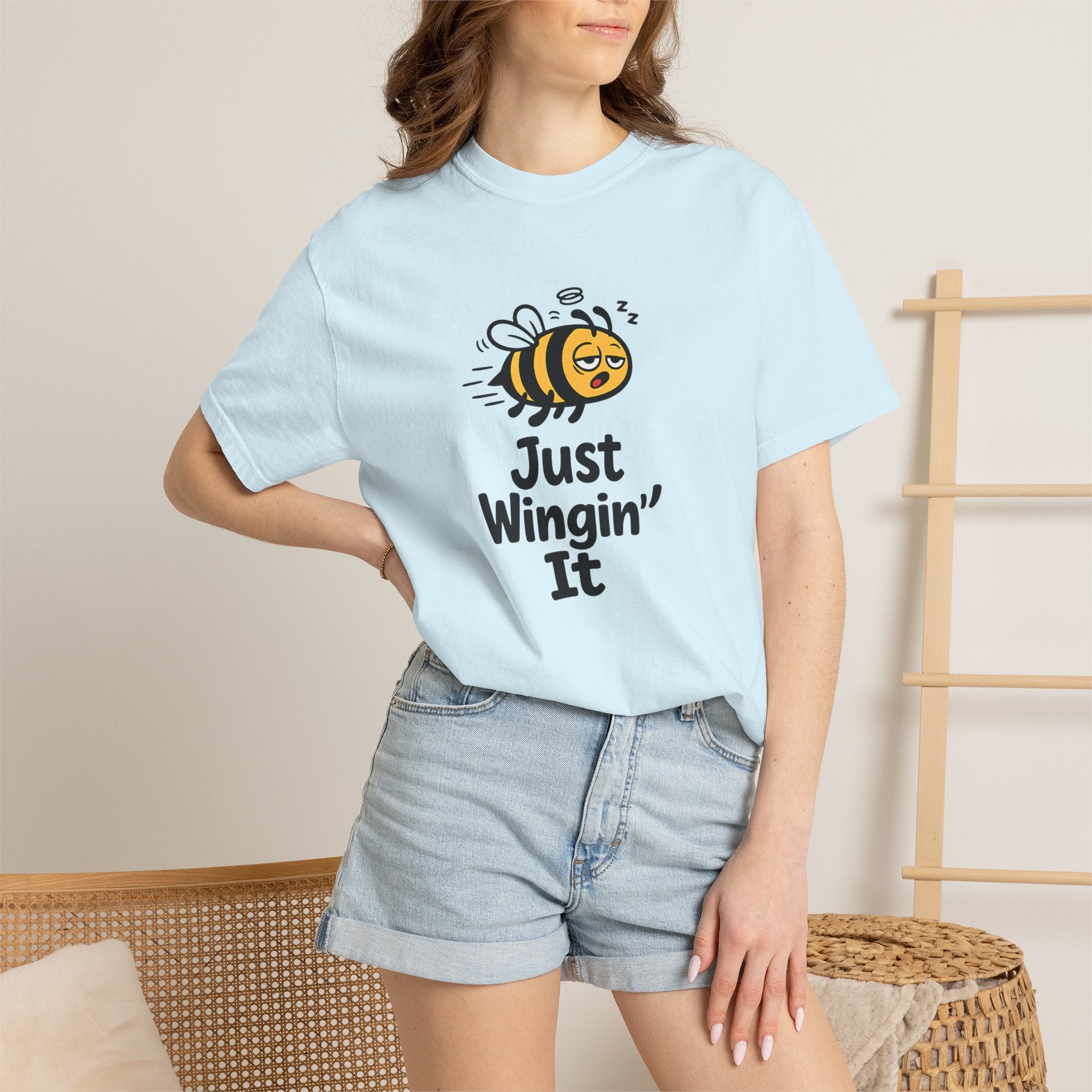 Just Wingin' It Bee T-Shirt — Funny Bee Graphic Tee