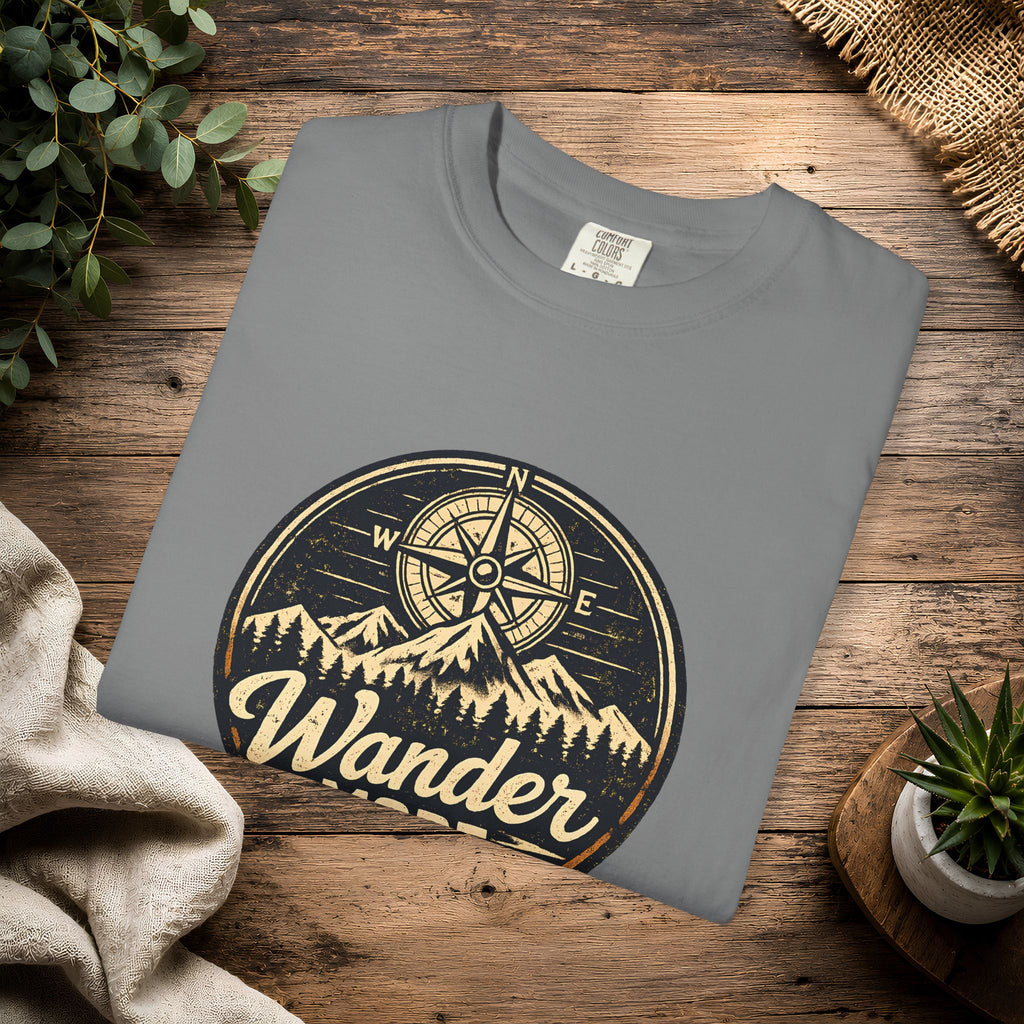 Wander More T-Shirt — Adventure Compass Graphic Tee