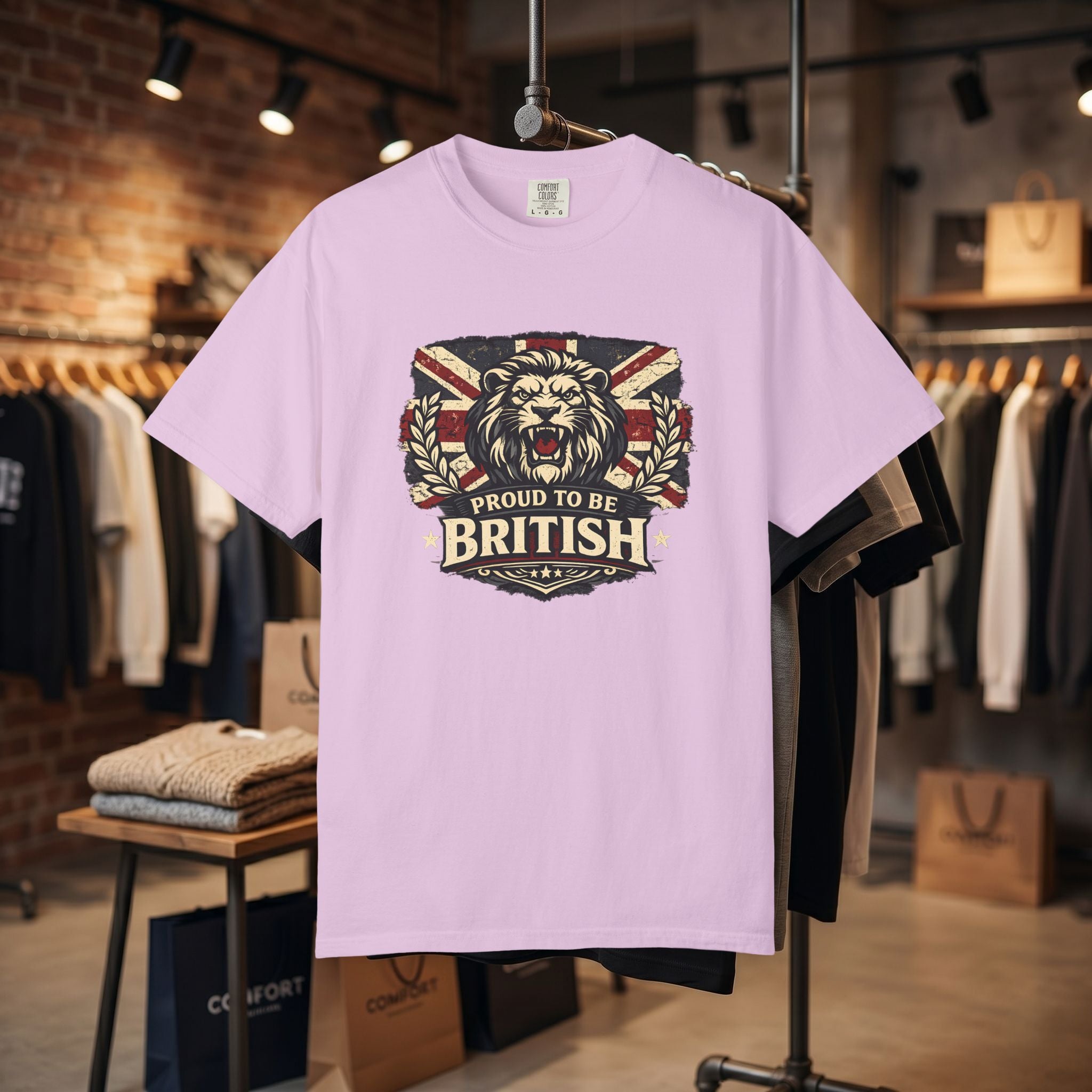 British Lion T-Shirt — "Proud to Be British" Union Jack Graphic Tee