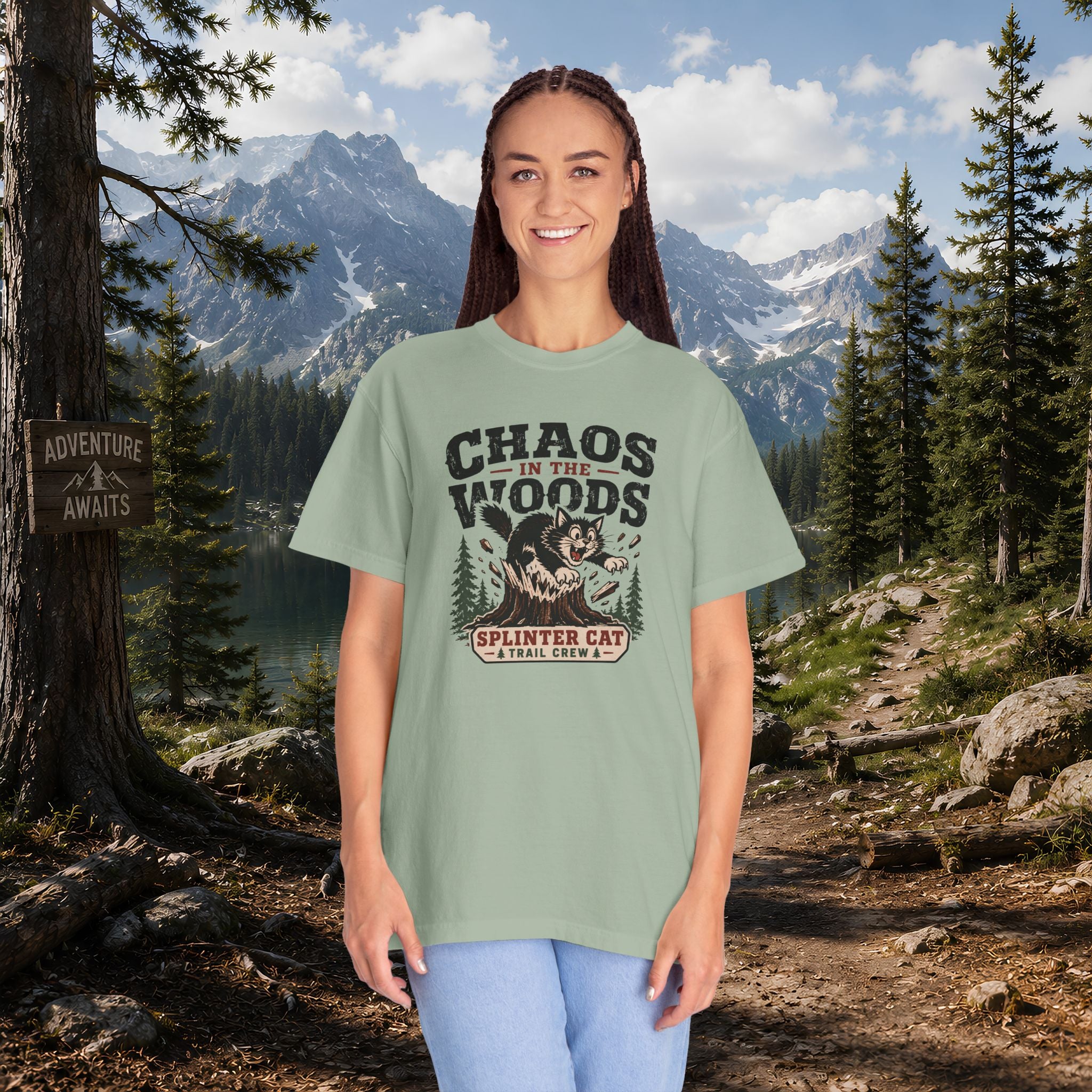 Splinter Cat 'Chaos in the Woods' Graphic Tee — Vintage Outdoor Trail Shirt