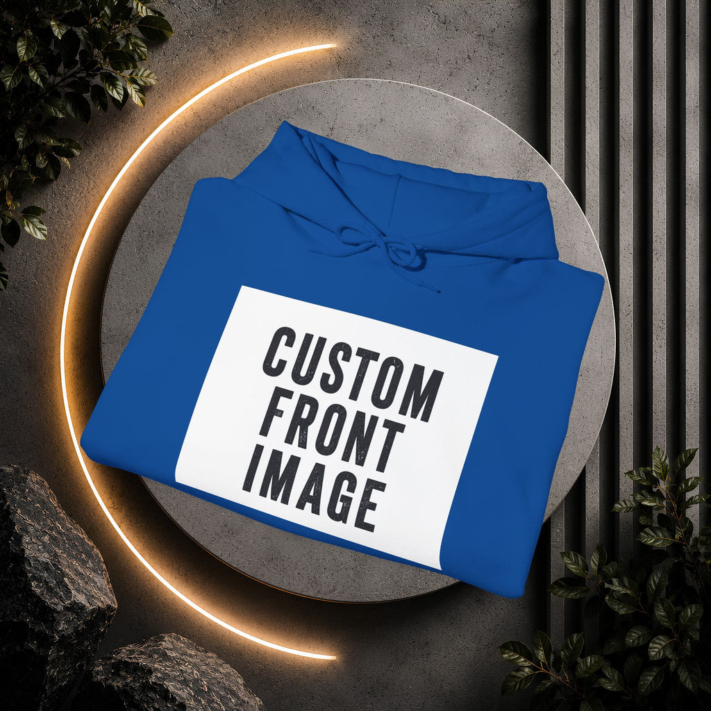 Custom Front Image Hoodie — Personalized White Pullover Hooded Sweatshirt