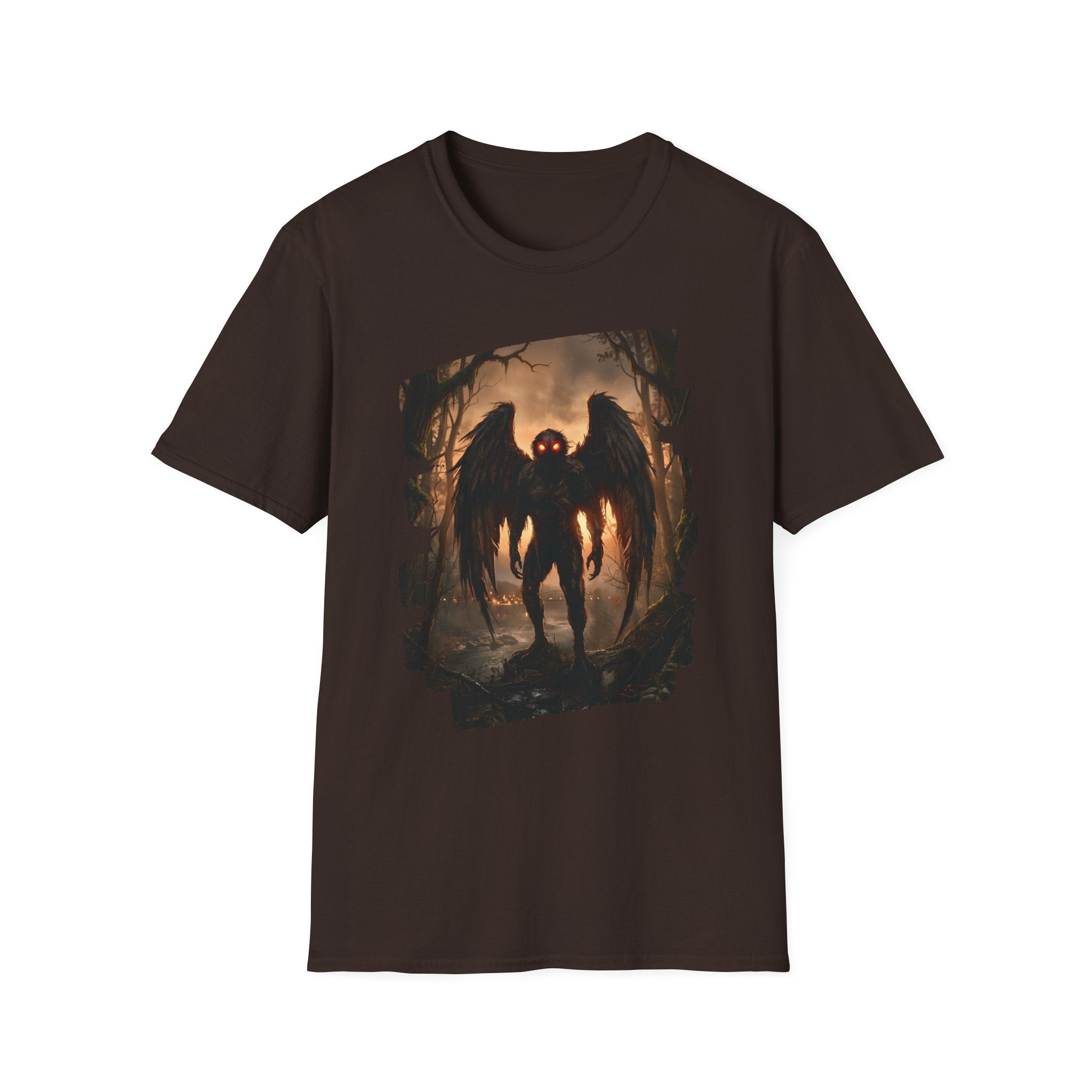 Mothman Cryptid Illustration T-Shirt | Dark Horror Graphic
