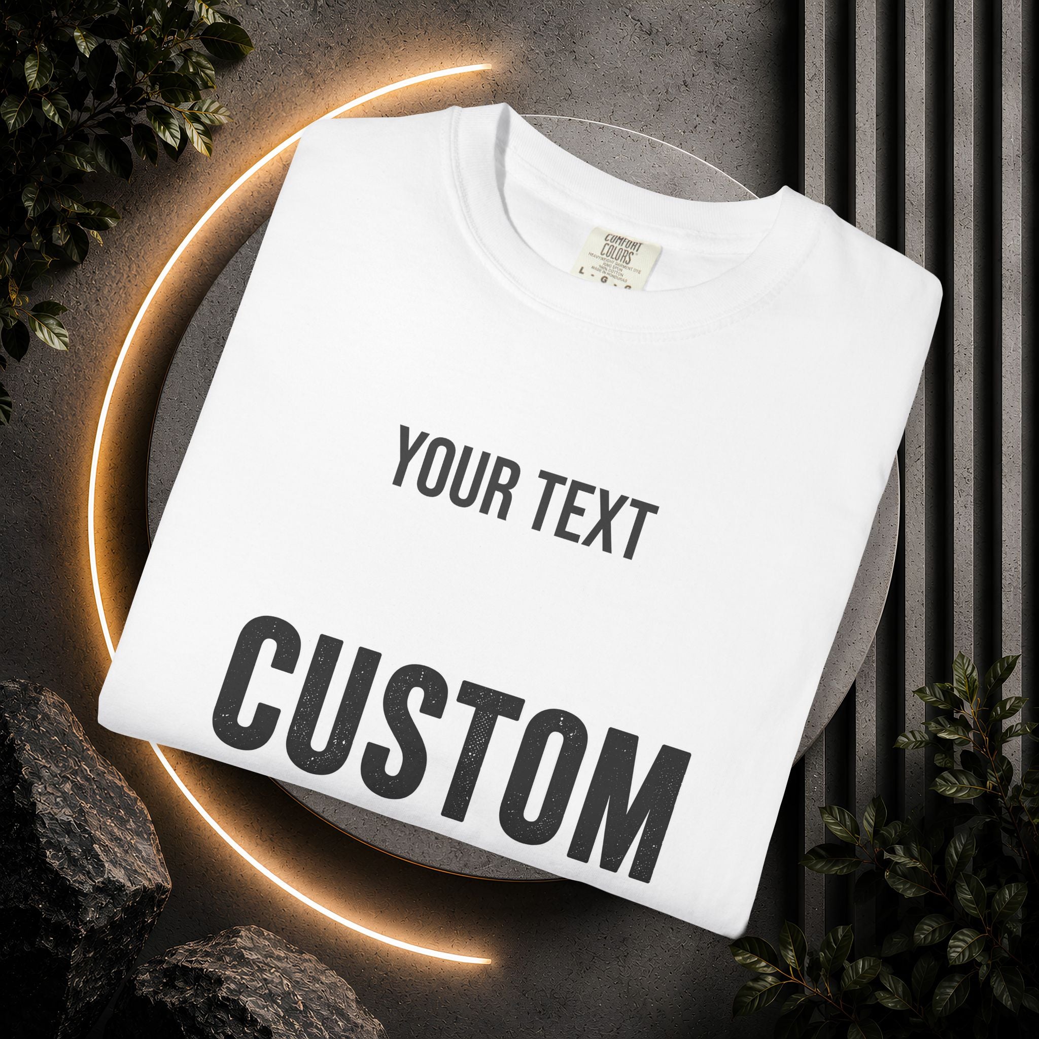 Custom Front Square Print T-Shirt — Personalized Text & Image Tee