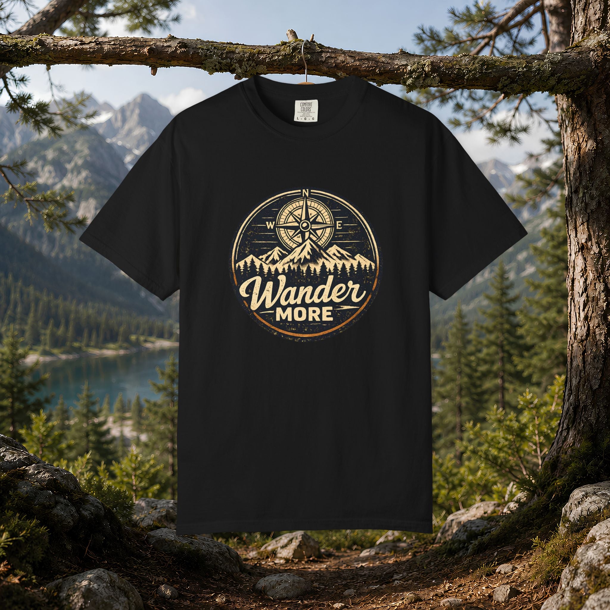 Wander More T-Shirt — Adventure Compass Graphic Tee