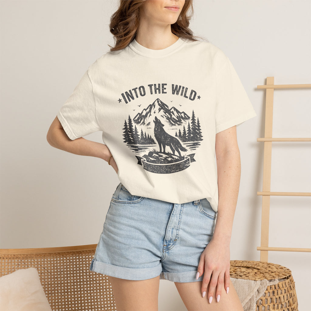 Into the Wild Wolf T-Shirt — Mountain Camping Adventure Tee