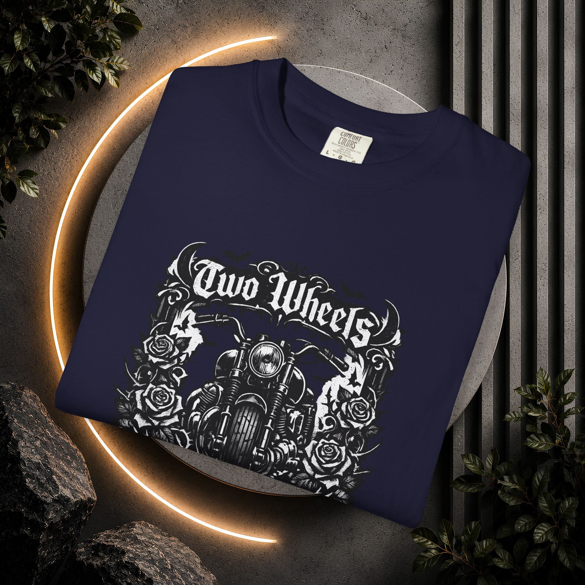 Dark Soul Motorcycle T-Shirt — "Two Wheels Dark Soul" Biker Graphic Tee