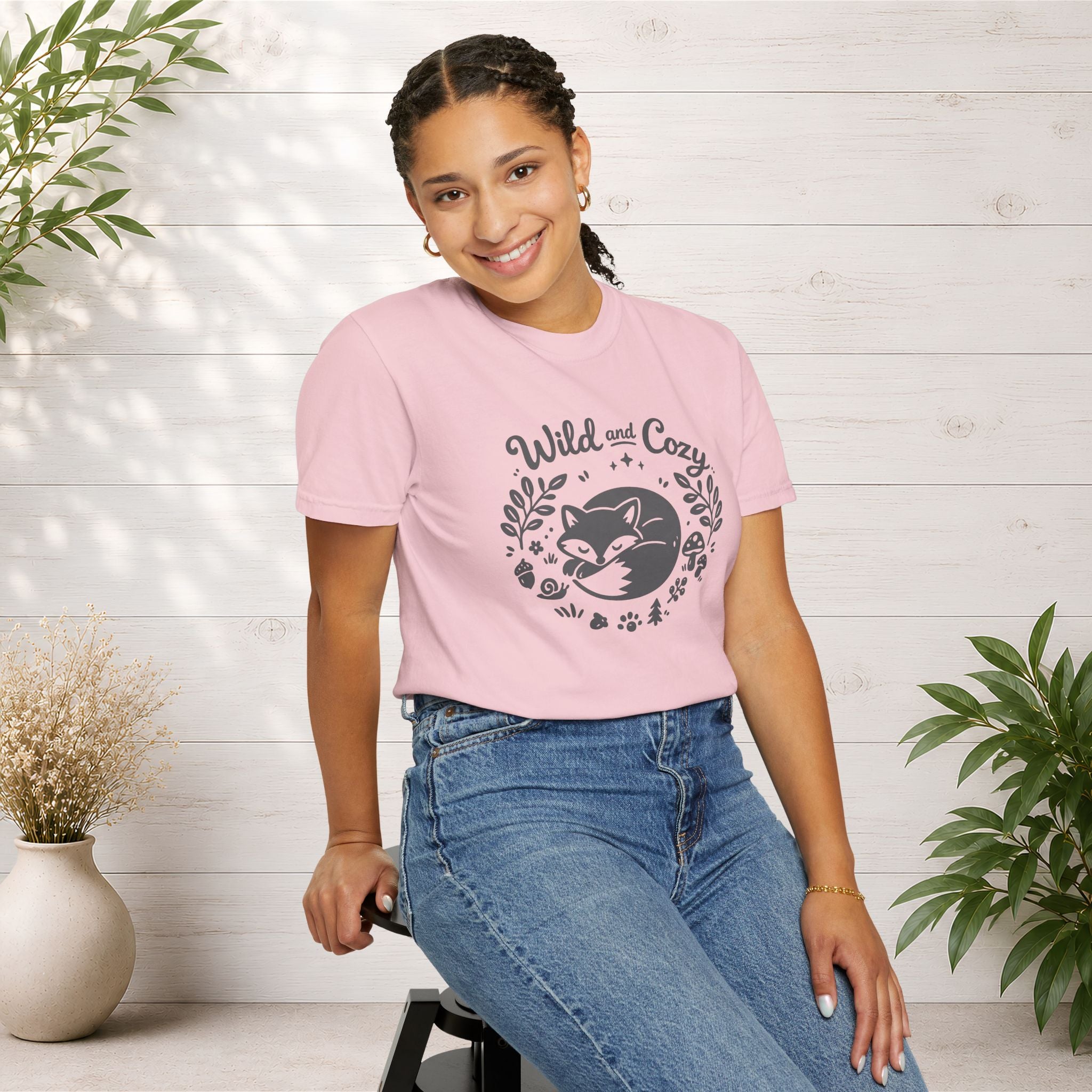"Wild and Cozy" Fox Graphic T-Shirt