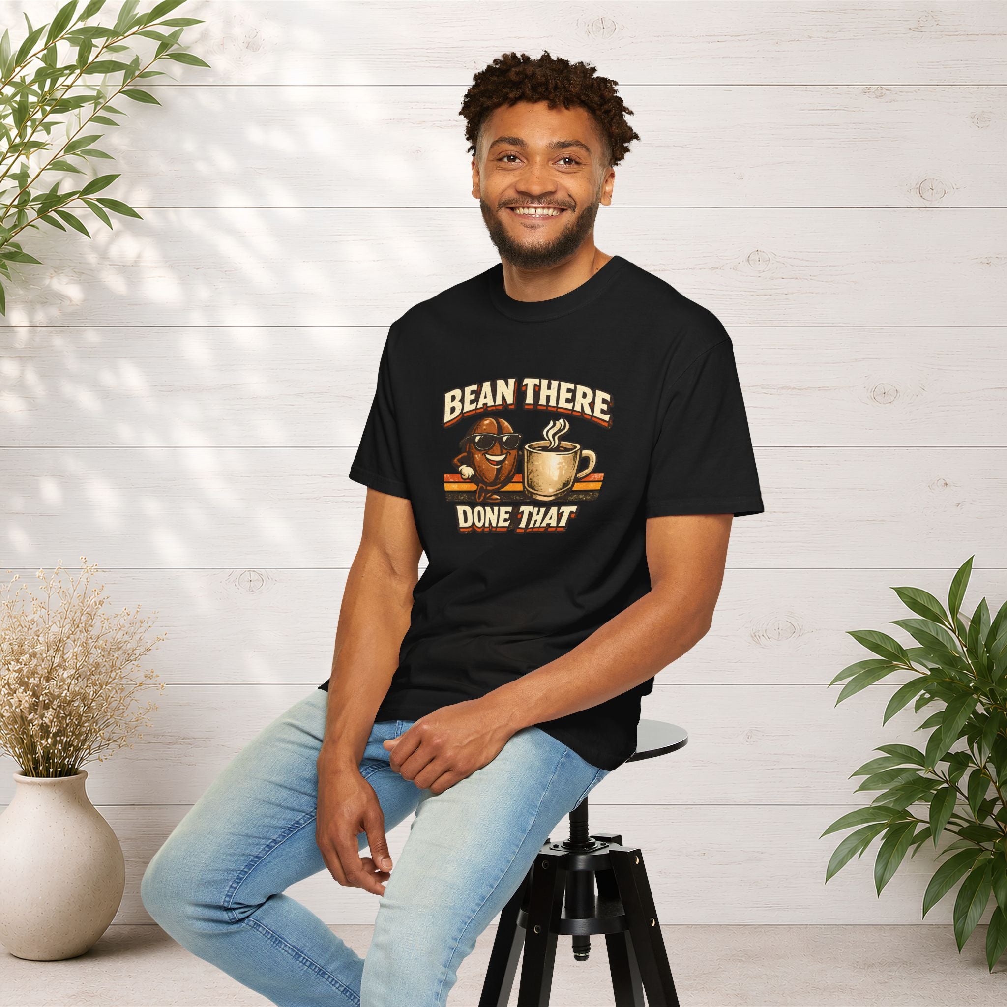 Coffee T-Shirt — "Bean There Done That" Retro Coffee Shirt